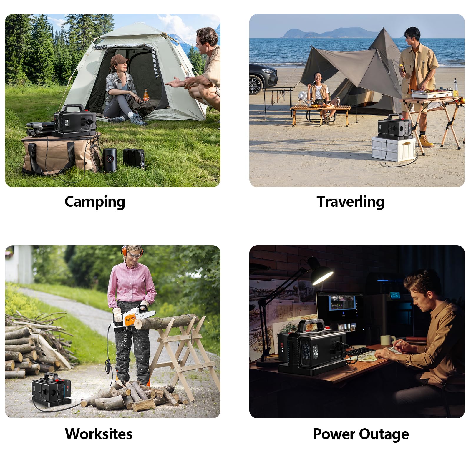 Adisipsoarin 500W Wechselrichter mit Reiner Sinuswelle für Bosch 18V Batterie (ohne Batterie), 18V auf 230V Spannungswandler, mit Dual-USB-Anschluss und EU-Steckdosen, Inverter (2-Ports)