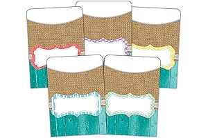 Teacher Created Resources Shabby Chic Library Pockets