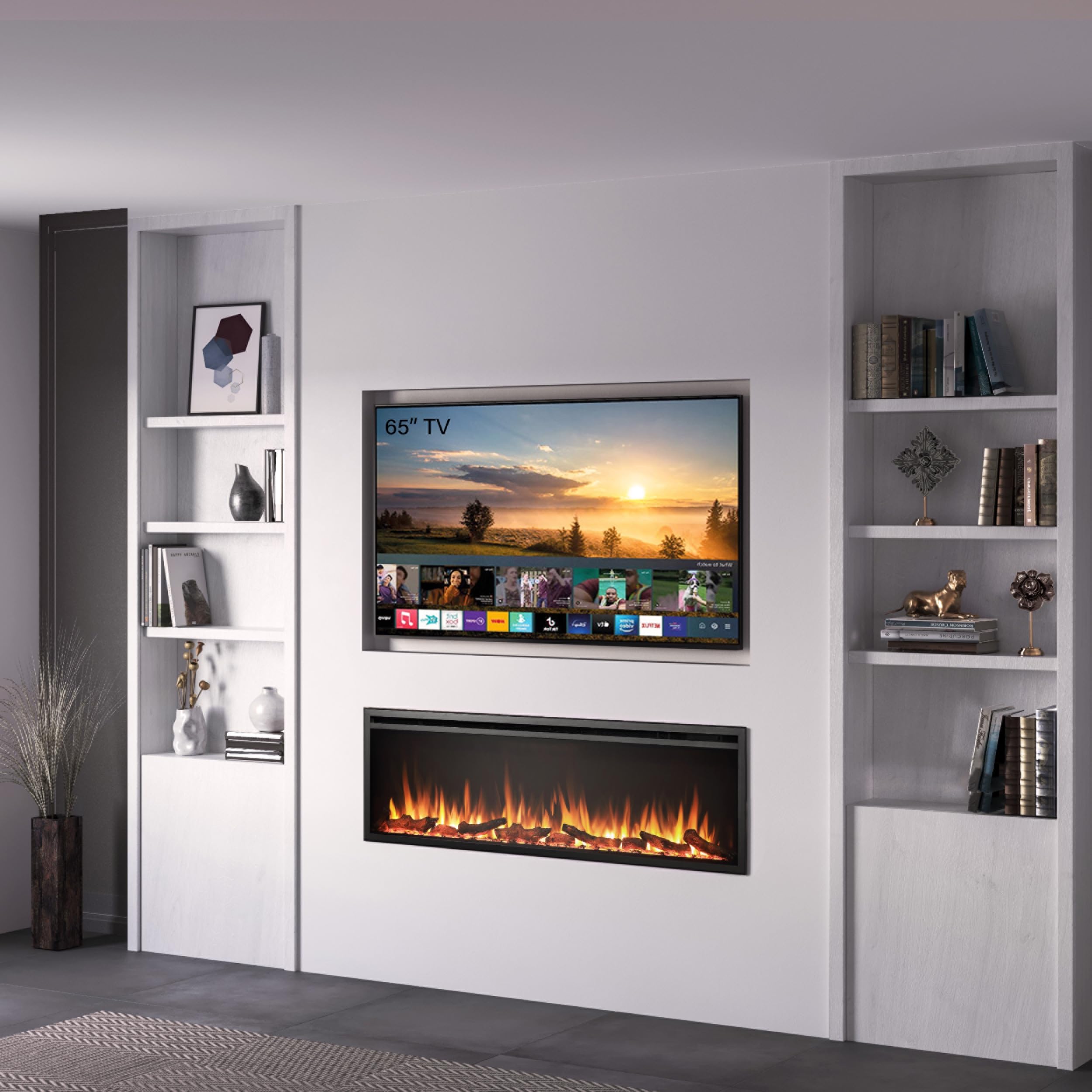 BALDERIA Atalanta 60 - Chimenea electrica empotrable Inteligente con WiFi App
