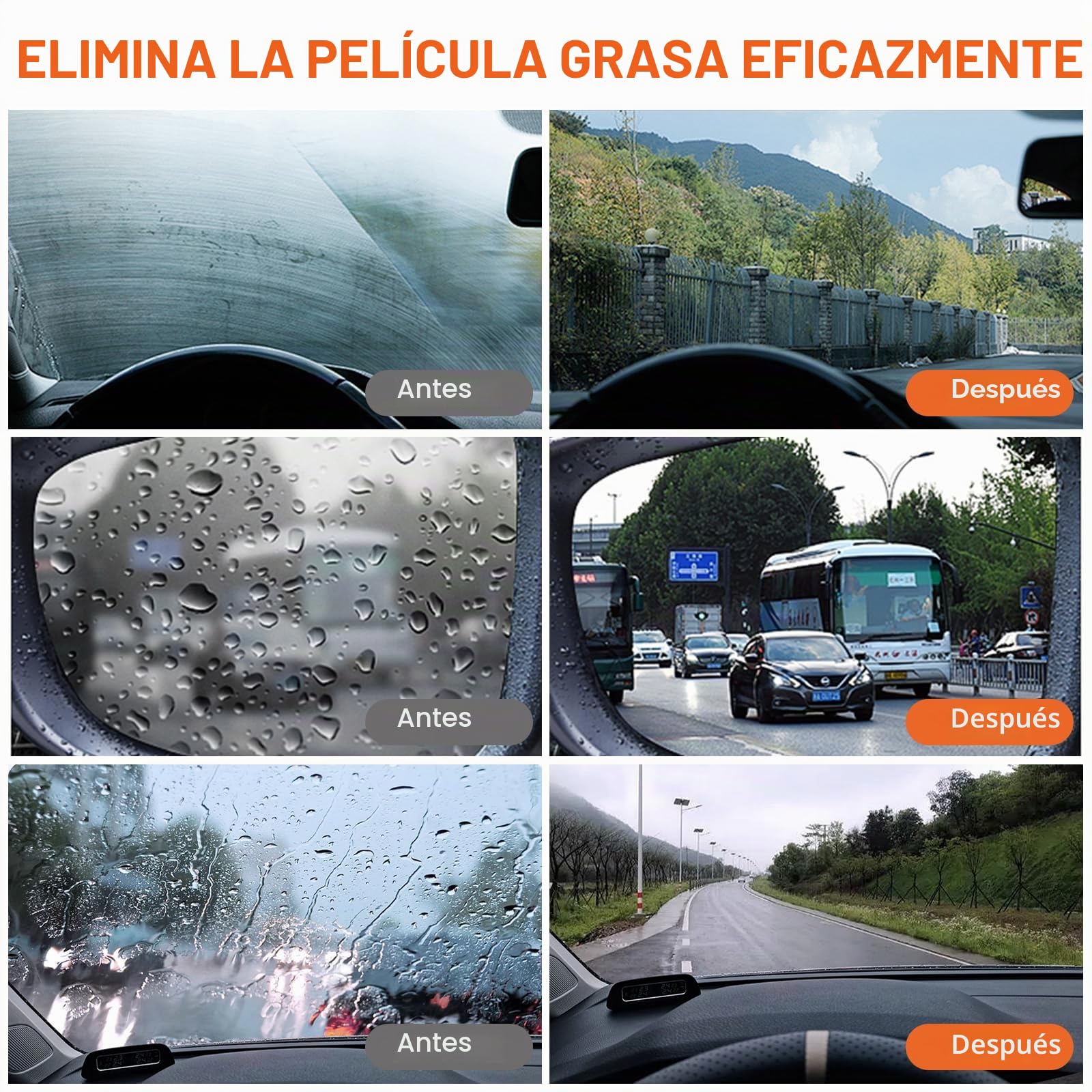 Q4 Glass Guard Limpiador De Película Grasa Para Luneta De Coche 100 Ml – Limpiador De Película Aceitosa Para Vidrio Con Cepillo, Limpiadors Emulsión Para Lunas De Coche, Ventanas, Espejos