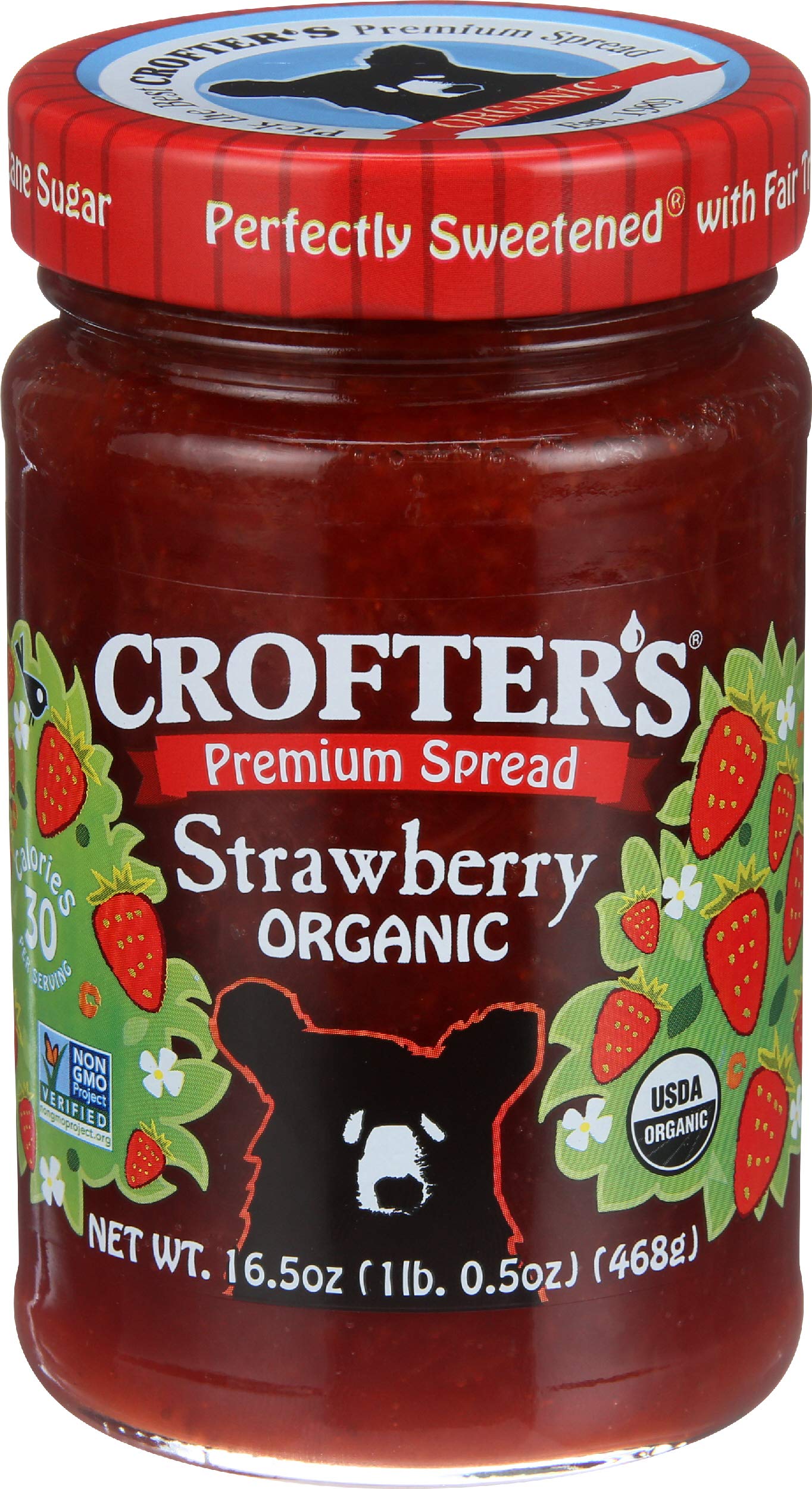 Crofter's Organic Premium Spread Strawberry, 16.5 Oz Jar