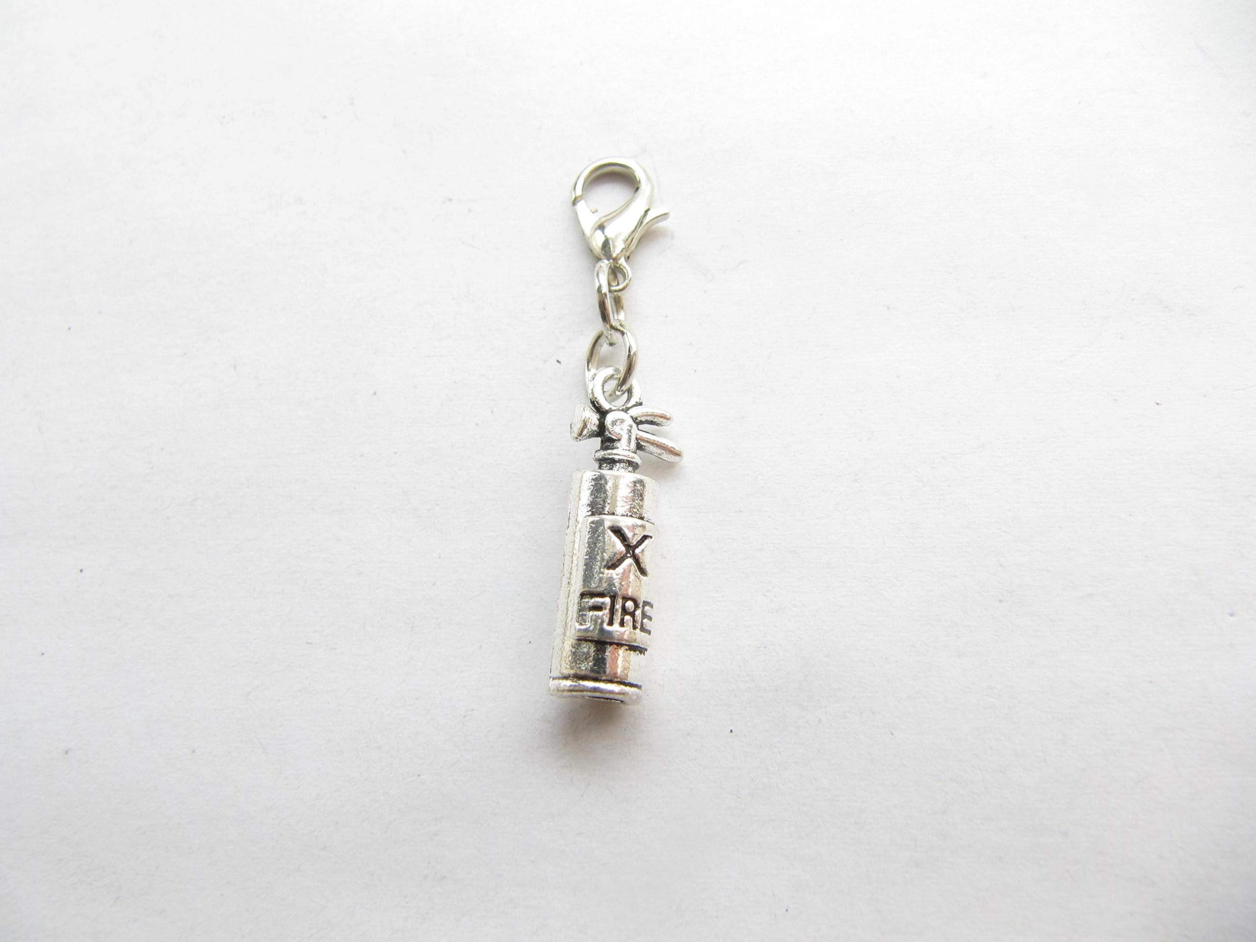 Gun Pistol Bullet Clip on Charm Bag Charm Zipper Planner Charm Rocket, Hand Grenade, car Charm on Lobster Clasp (Fire Extinguisher #1)