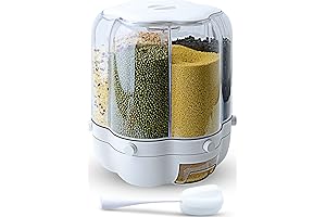 Grain Dispenser, 11 Qt Rotating Dry Storage Container