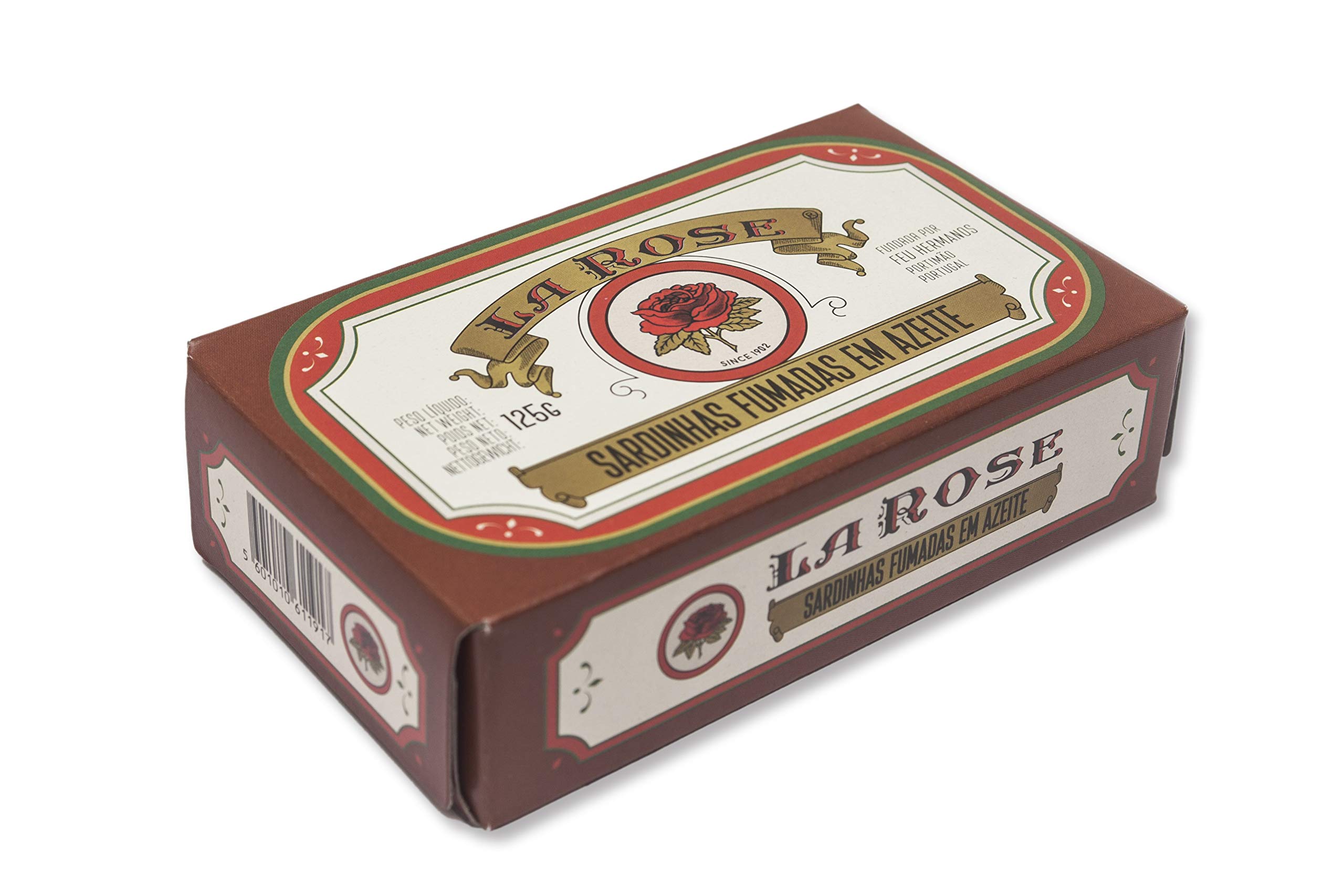 La Rose - Sardine Affumicate in Olio d'oliva/Prodotto Gourmet del Portogallo - 5 x 120 gr Pack