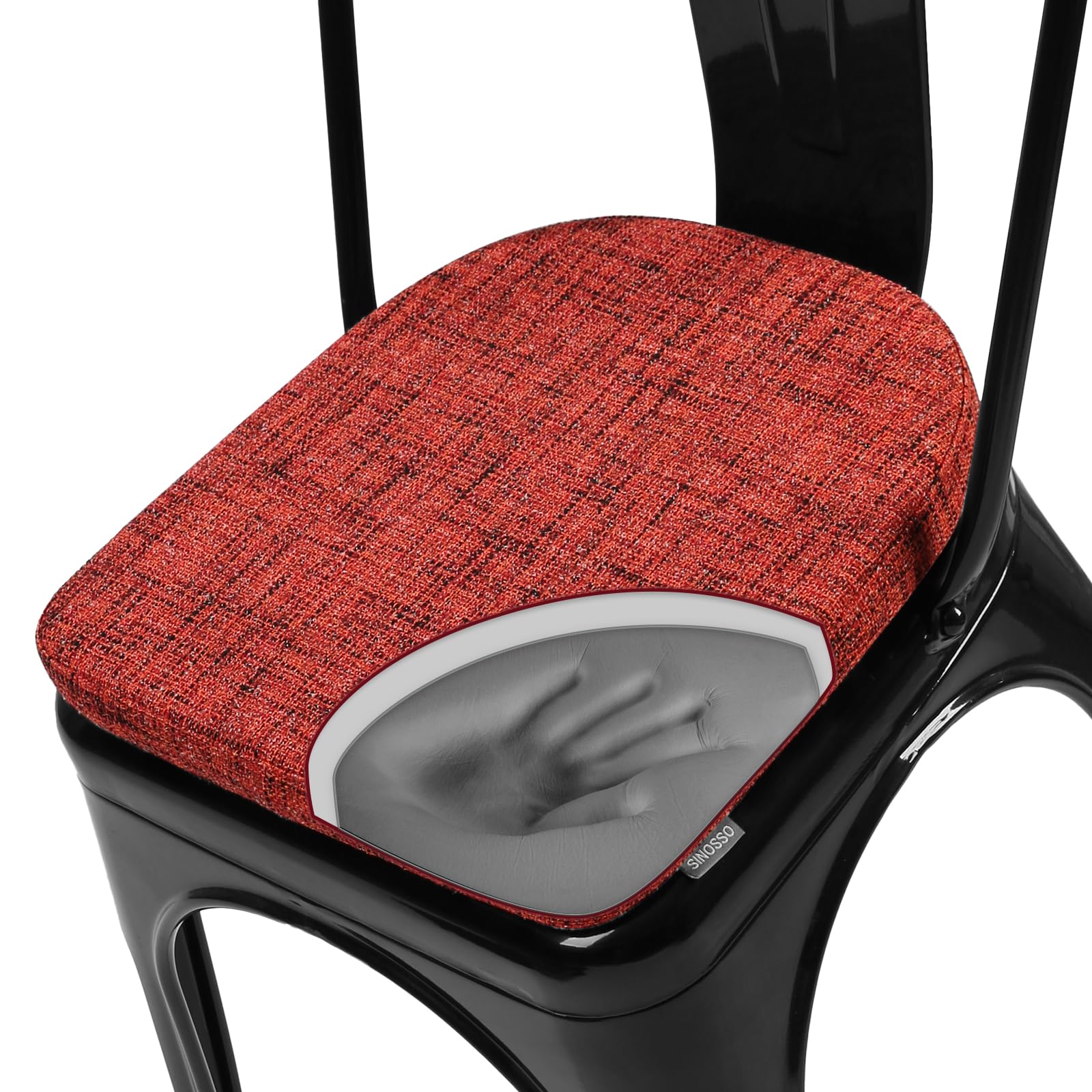 SINOSSO Memory Foam 14 Metal Chair Cushion 1 Piece Modern Interwoven Style Magnetic Chair Pad for Dining Kitchen