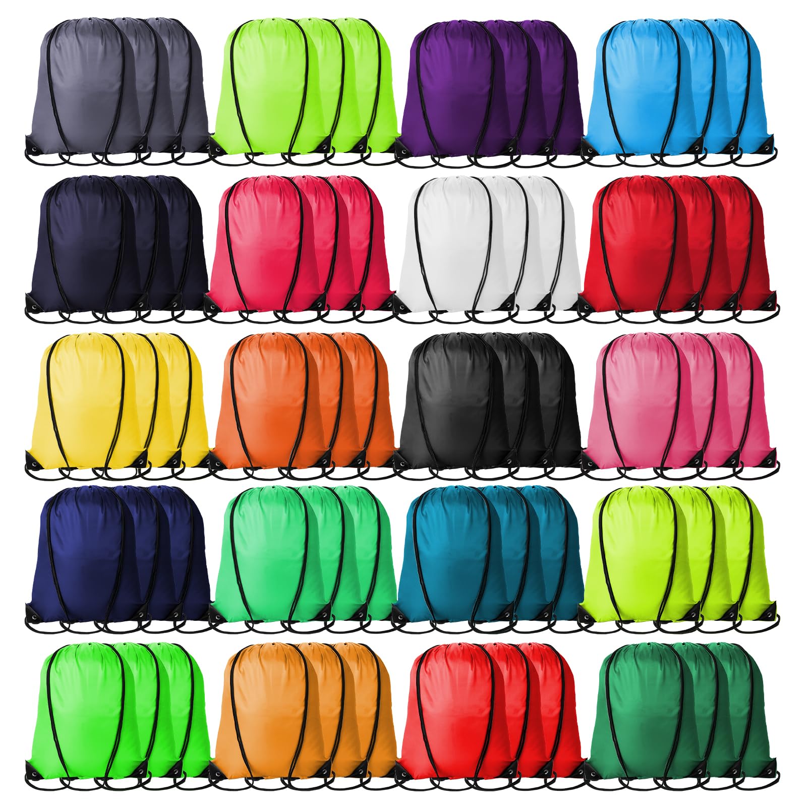 60Pcs Drawstring Backpacks Bulk String Bag Cinch Sack Pack Storage Knapsack Polyester Gift Bags Sports Drawstring Bags for Trip Gym Party Bags(20 Colors)
