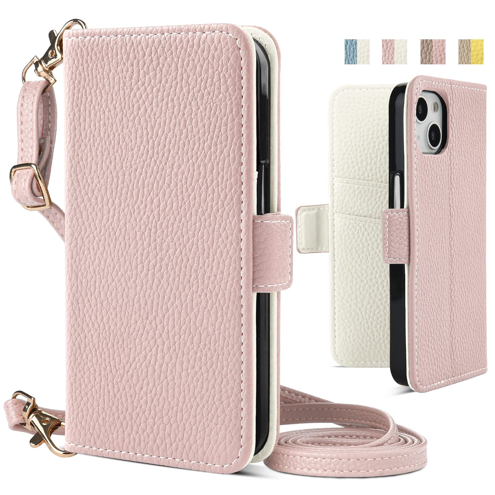 ピンク ケース ショルダー iPhone 14 Pro Max ケース 手帳型