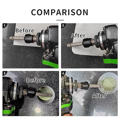 Miniatura 4 de Brocas de diamante para fresado de diamante de 38 pulgadas (0.394 in) para ampliar y dar forma o bisel redondo agujeros existentes en porcelana dura