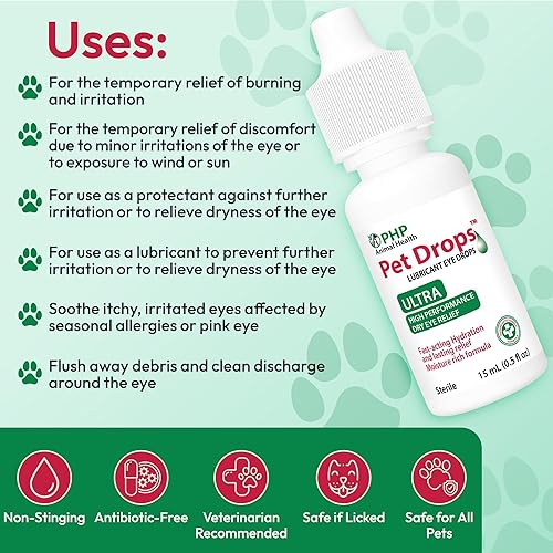 Miniatura 4 de Pet Health Pharma Cistane Ultra Lubricant Eye Drops 0.5 fl oz - Gotas para los ojos Hydration Boost (fabricado en Estados Unidos)