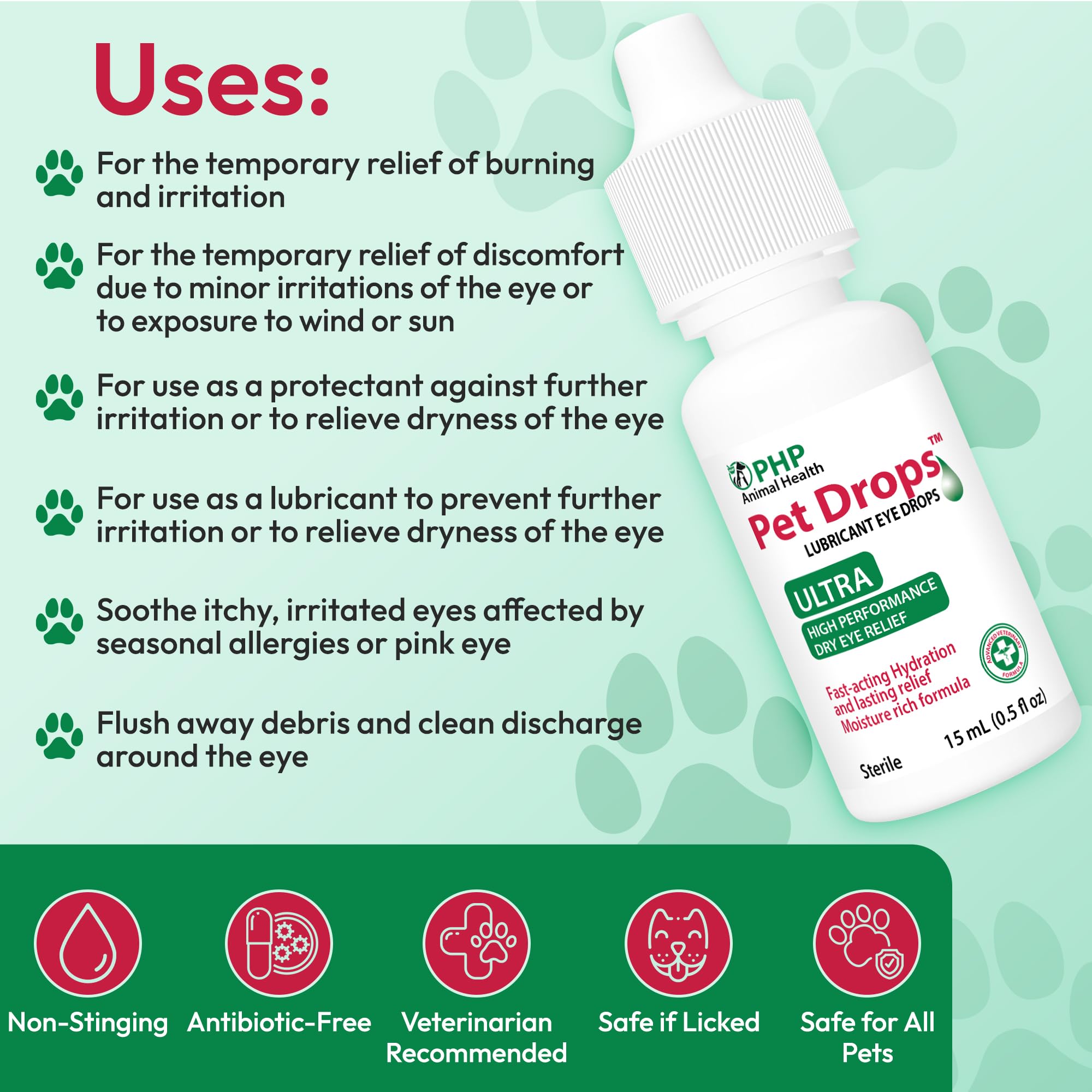 Ultra Lubricant Pet Drops 15 ml - Eye Drops for Cats and Dogs - Moisture Rich Formula, Fast Acting Hydration Dogs Eye Drop for Dry Eyes, Artificial Tears for Extra Dry Eye ( U.S Made ) — Amazon image 4