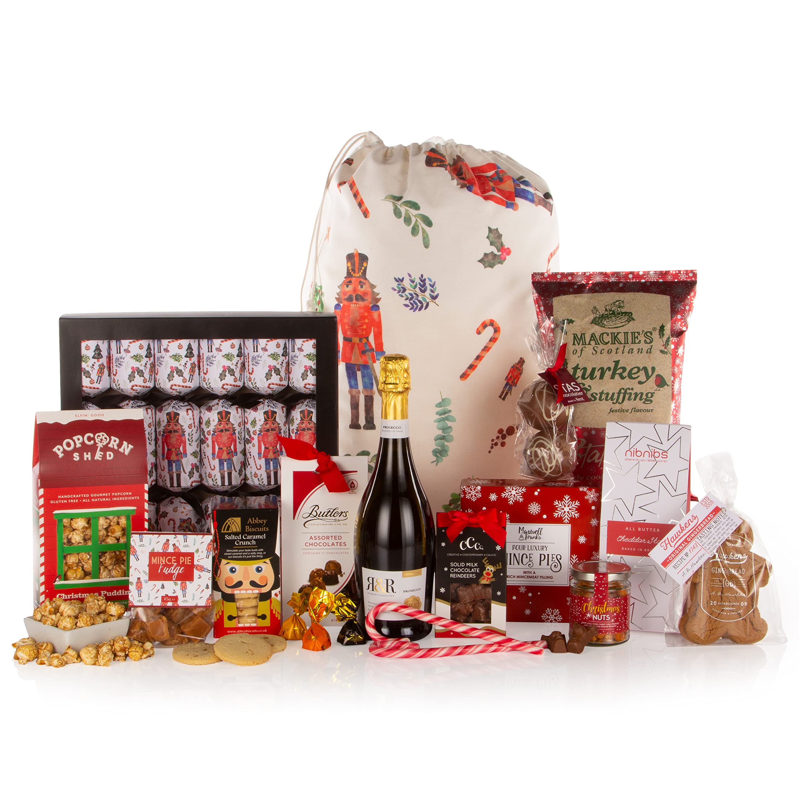 The Nutcracker Christmas Hamper -ORDER BEFORE 1PM THURSDAY22nd DEC FOR GUARANTEED CHRISTMAS DELIVERY Prosecco, Mince Pies, Gingerbread - Virginia Hayward Hampers - Free UK Next Day Delivery