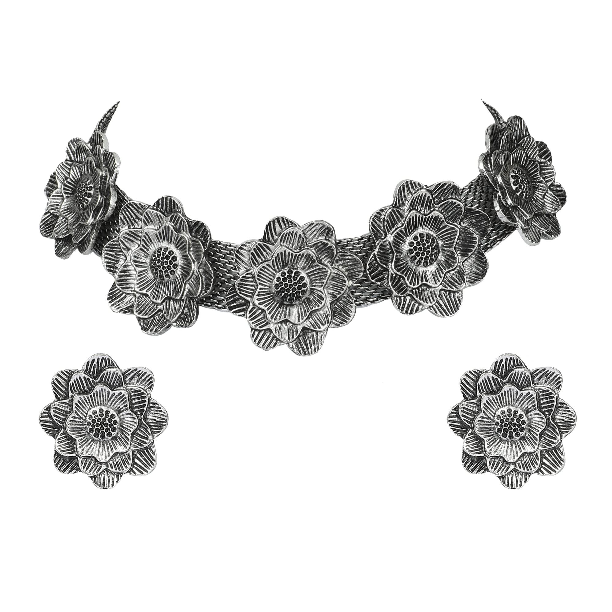 Shining Diva Fashion Latest Stylish Traditional Oxidised Silver Necklace Jewellery Set for Women (12166s) (B0B15J73MJ) Amazon Price History, Amazon Price Tracker