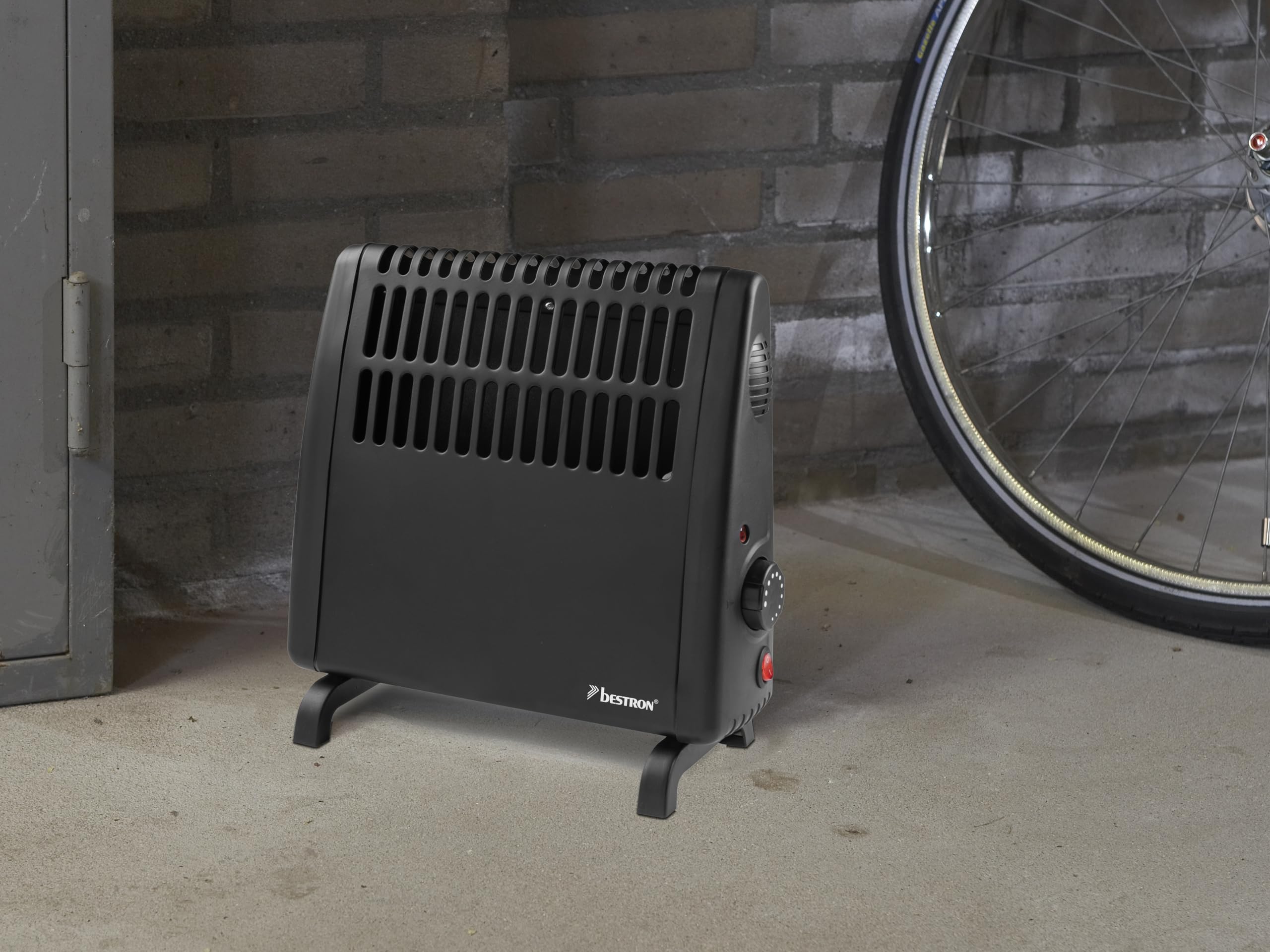 Bestron dispositivo antigelo, Monitor antigelo elettrico con termostato variabile e spegnimento automatico, adatto anche per garage, caravan, capannoni per attrezzi e giardino, 400W, colore: Nero