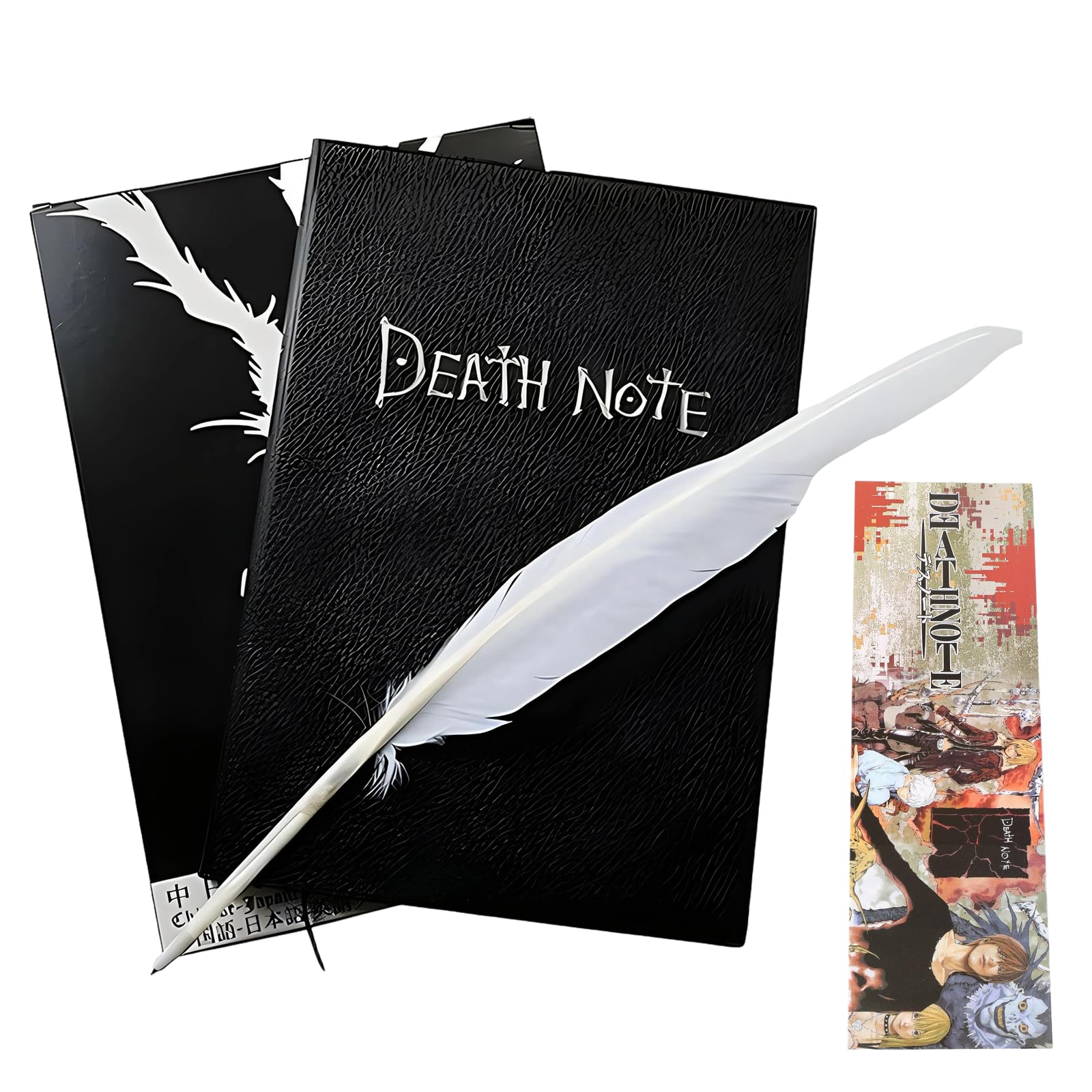 HX-pyahgtv Death Note Notebook, Death Note Book with Feather Pen, Anime Themed Lined Notebook for Cosplay Fans, Diary Journal for School, Office, Students and Anime Gifts