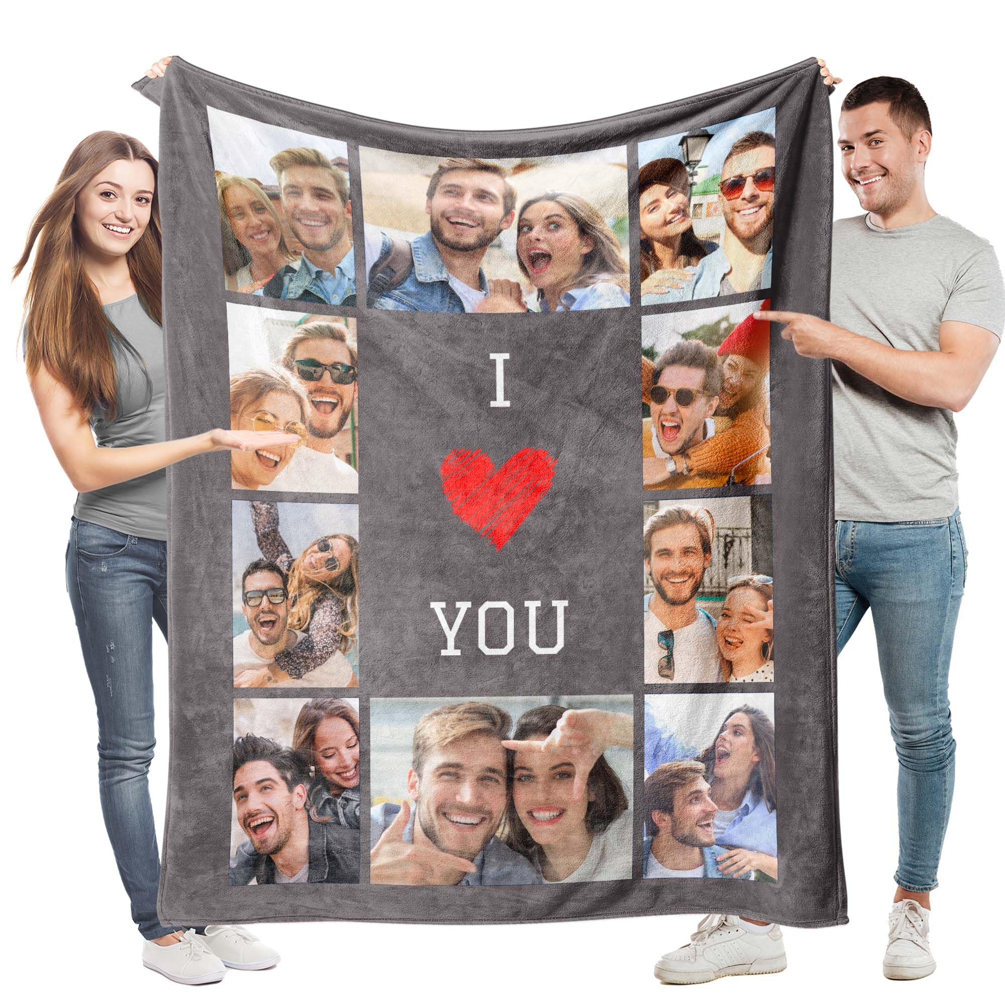 Easycosy Personalised Blanket Photo and Text Custom Blanket with Pictures for Adults Kids Throw Blanket Personalised Gifts for Women Men Him Her Customised Photo Gifts for Birthday Anniversary