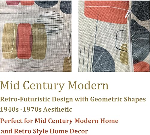 Miniatura 2 de Decoración moderna de mediados de siglo, almohadas modernas de mediados de siglo, funda de almohada de los años 70, funda de almohada lumbar de 12 x