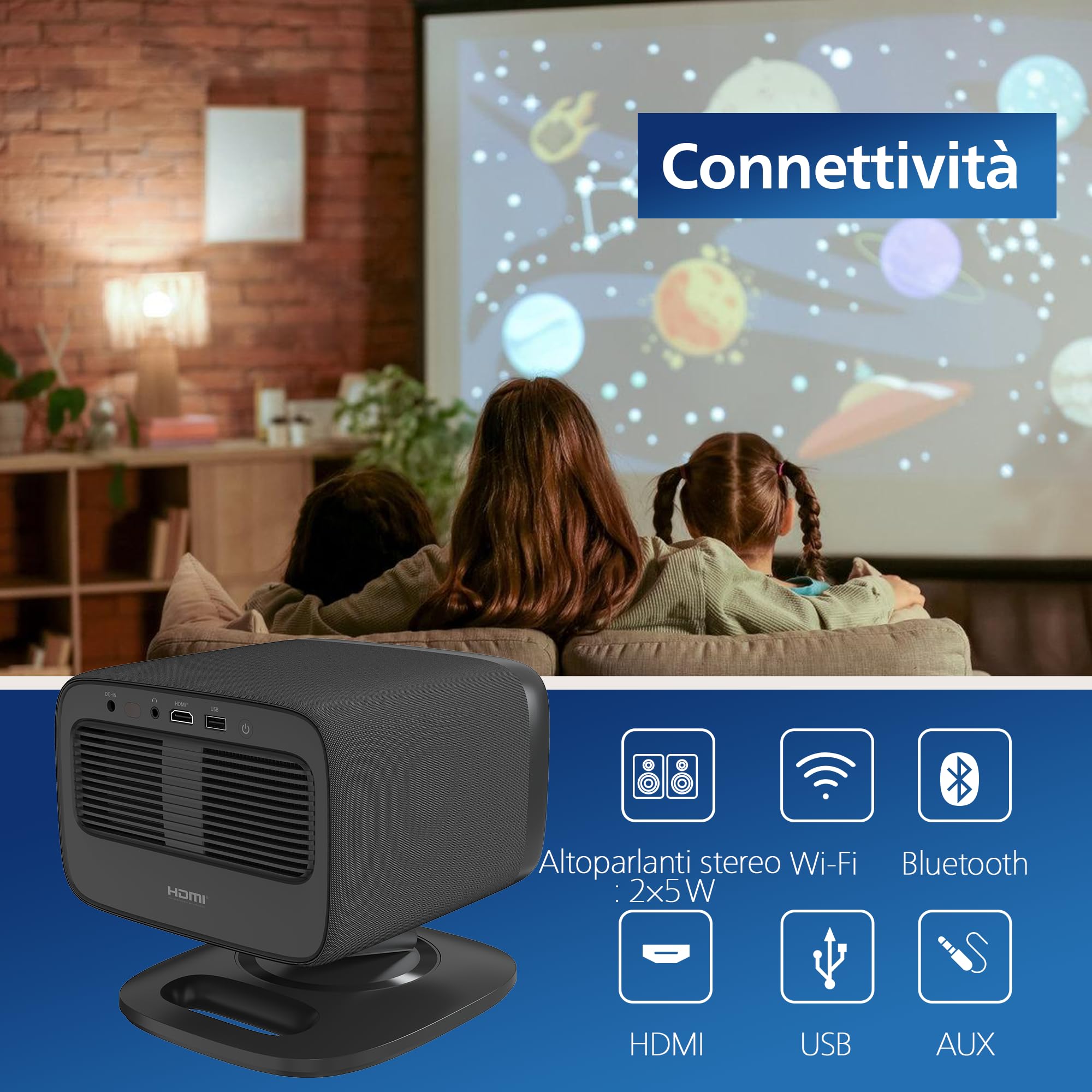 Videoproiettore - PHILIPS - NEOPIX 450 - Full HD 1080P - 500 ANSI lumen - Nero