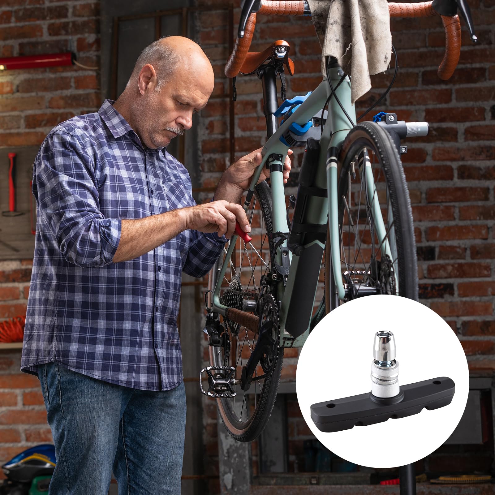 8 czarnych klocków hamulcowych V-brake 70 mm | Okładziny do rowerów górskich i miejskich. Trwałe i skuteczne