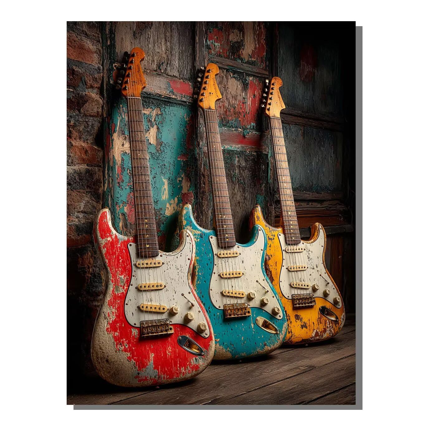 Gitara muzyczna Malowanie według numerów dla dorosłych, malowanie według numerów, DIY DIY Malowanie według liczb Zestaw dla dorosłych z 36 farbami akrylowymi i 3 pędzlami, dekoracja domu prezent dla