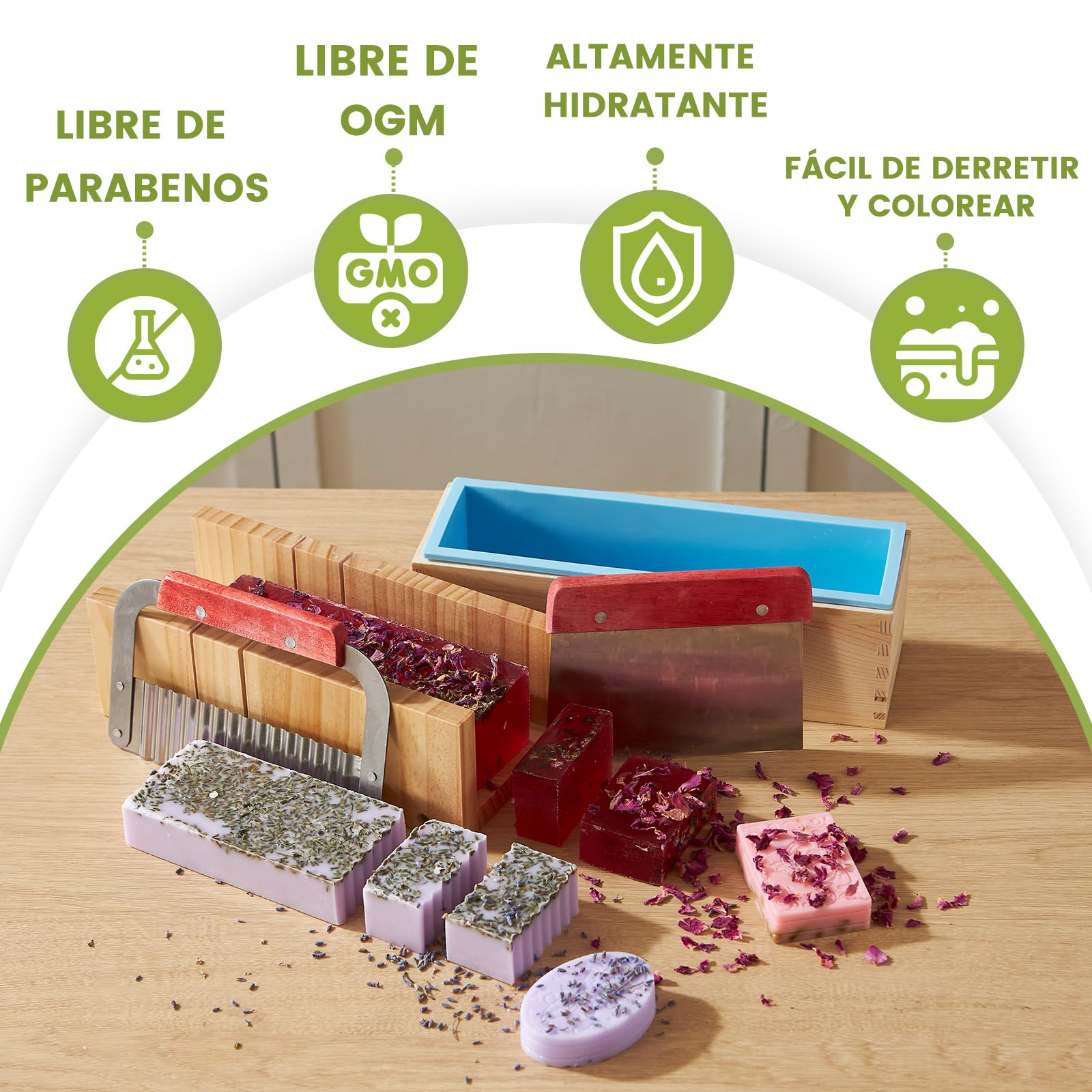 LFISGNN Juego De Jabones Para Hacer Tú Mismo Para Adultos, Kit De Fabricación De Jabón Para Adultos Y Niños Para Hacer Jabones, Juego De Accesorios A Base De Jabón De Fundición