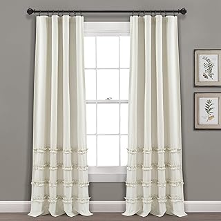 Lush Decor Vintage Stripe Yarn Dyed Cotton Blend Window Curtain Panels P...