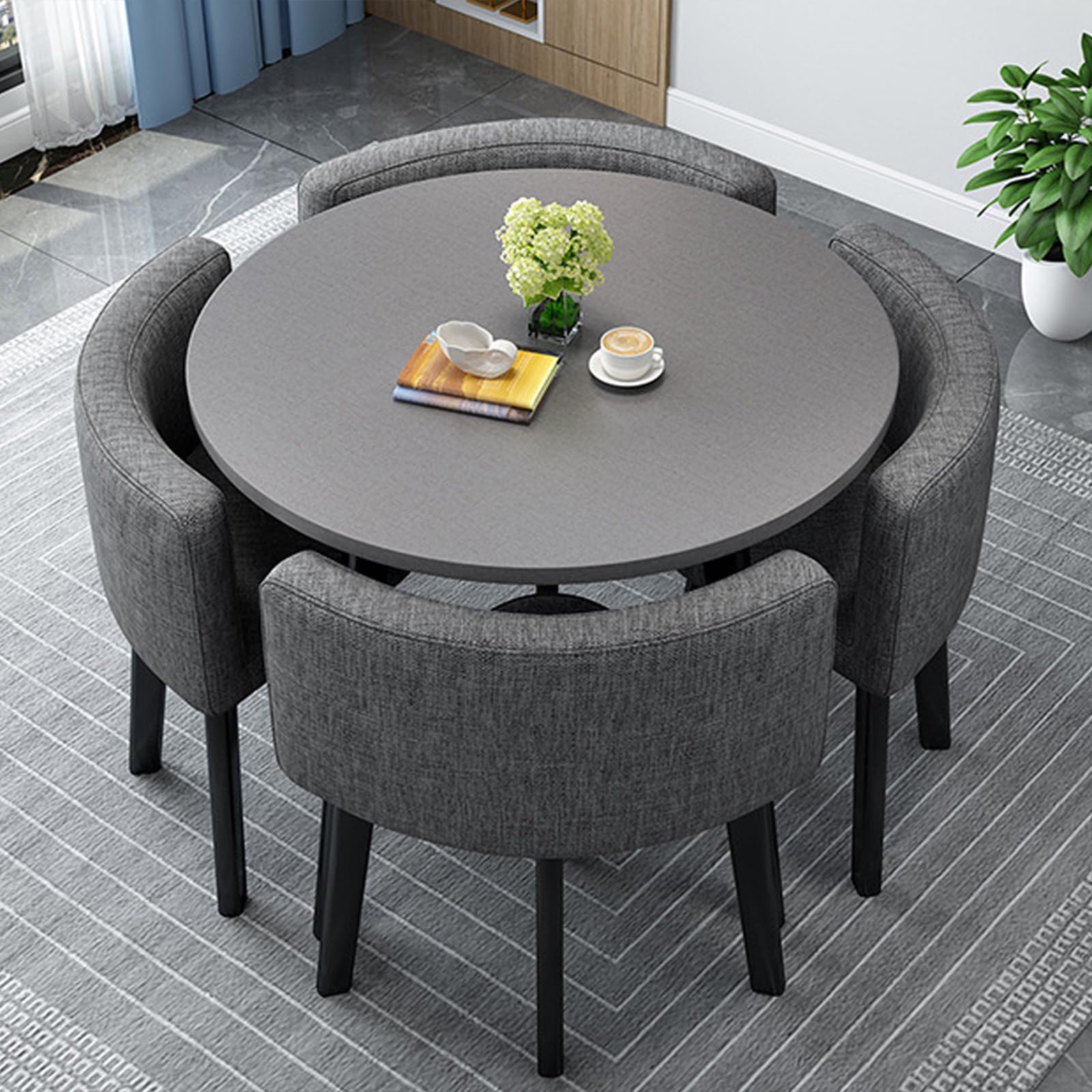 Table de conférence Ronde pour Petits Bureaux - Ensemble de mobilier de Bureau Simple avec chaises - Idéal pour Les réunions et Les collaborations - Design Moderne pour salles de conférence