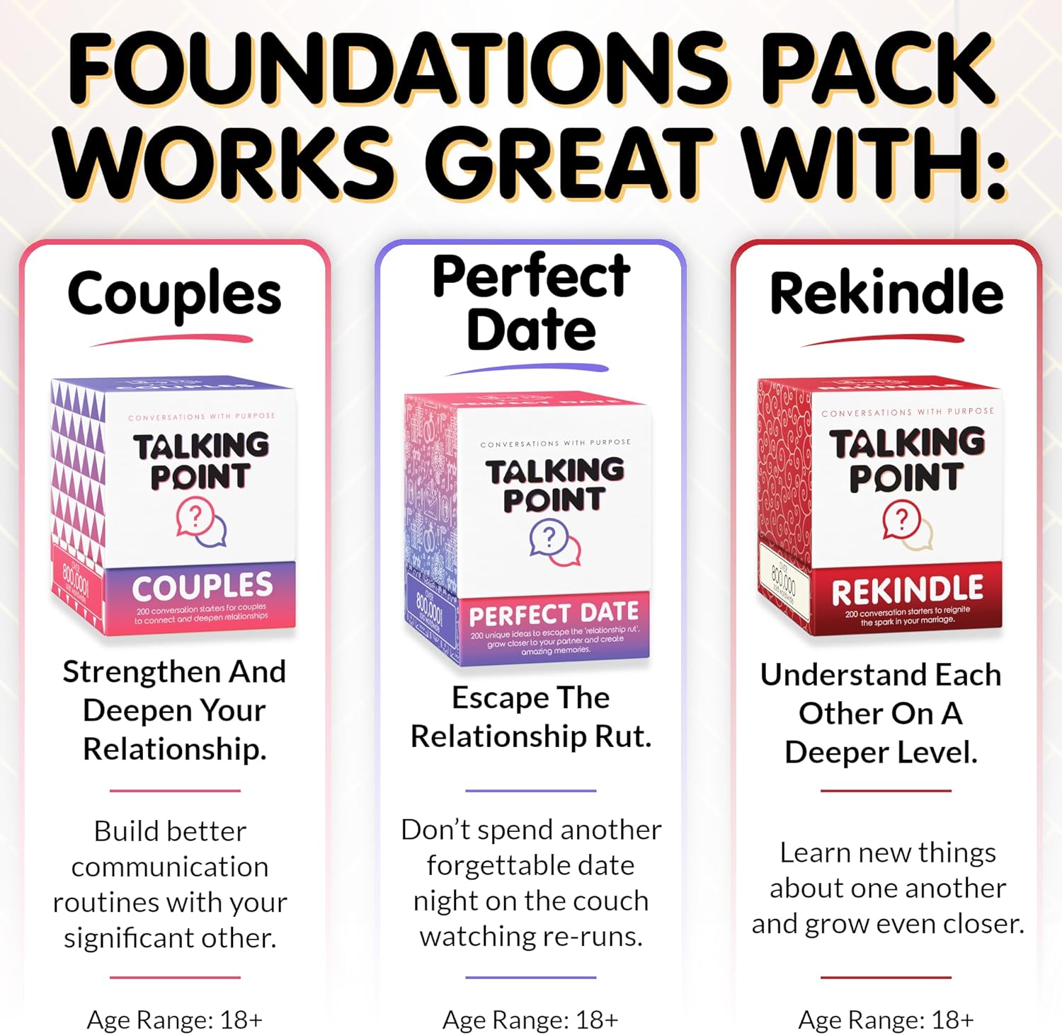 200 Foundational Conversation Starter Cards for Couples - Fun Relationship Card Game for Couples to Build Love and Marriage on a Solid Foundation - Perfect Wedding, or Engagement Gift