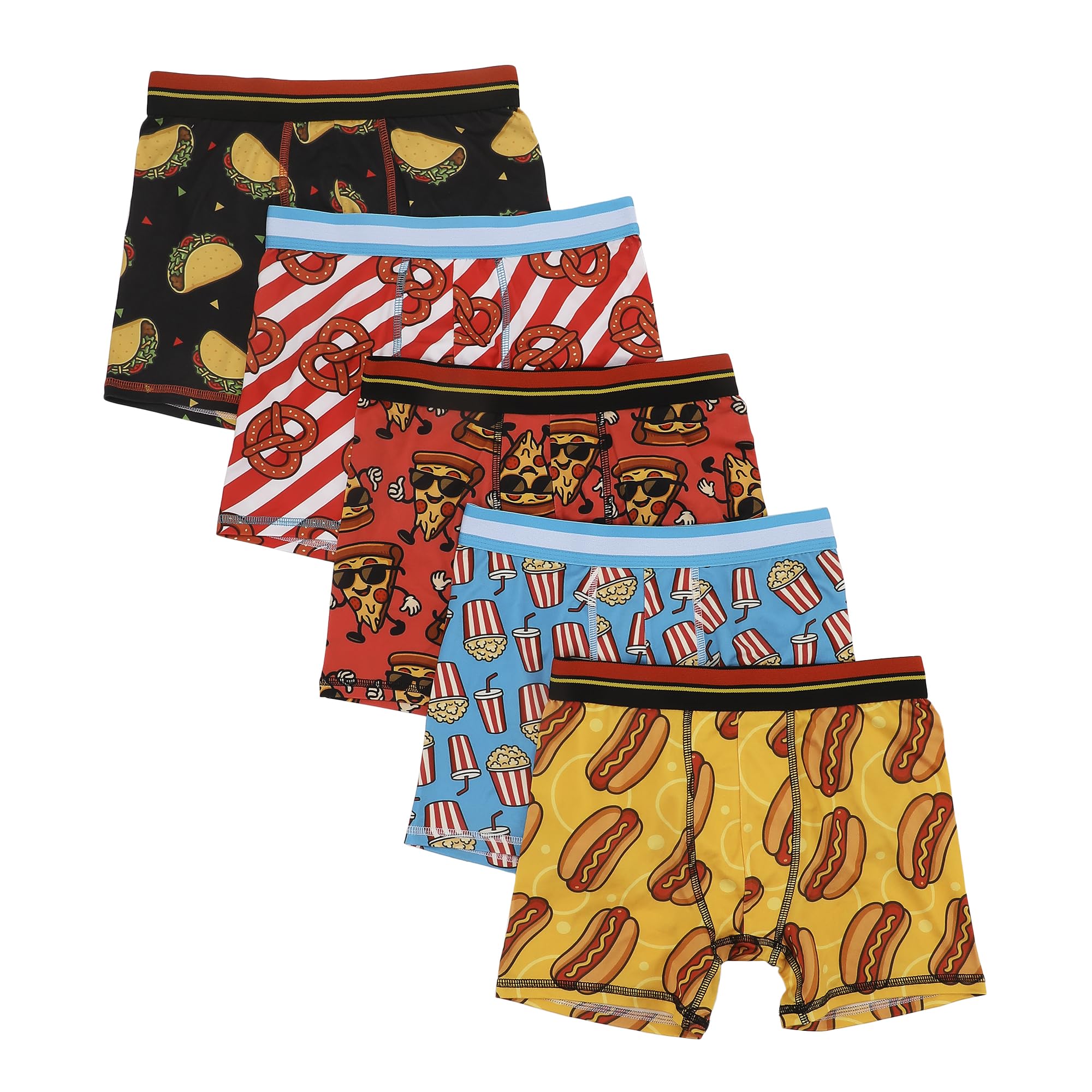 Bioworld Favorite Snacks All-Over Prints Boys Boxer Briefs Multipack 5 Pack