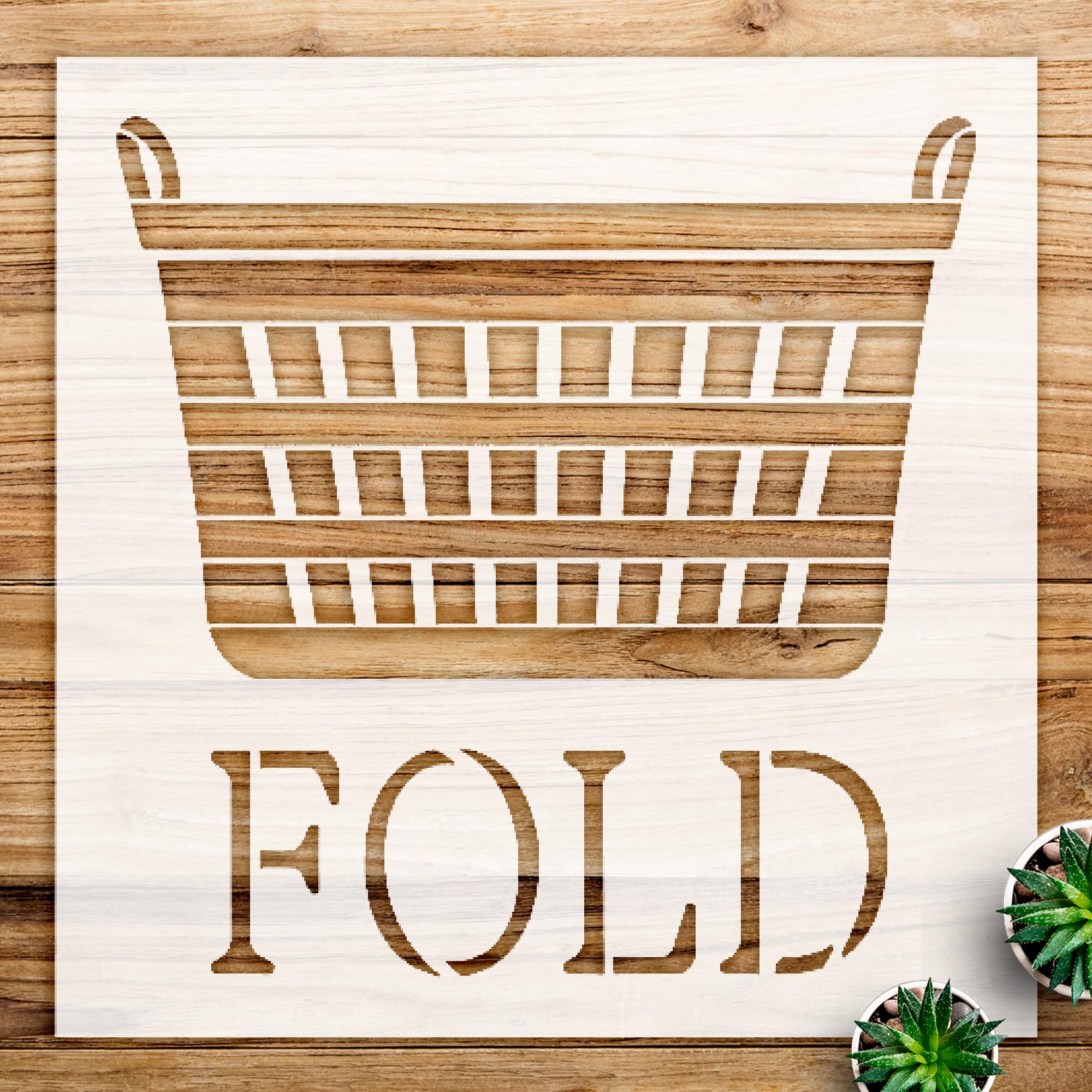 Laundry Basket Stencil for Wood and Crafts, DIY Cleaning Chore Template, Ideal for Home Decor and Painting Projects - Size A2 (16.5
