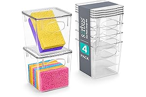 Sorbus Small Clear Plastic Storage Bins with Lids