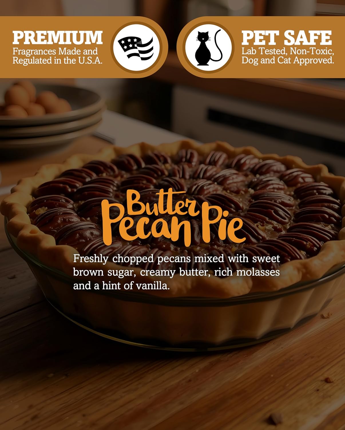 Butter Pecan Pie Premium Tealight Candles Bulk Pack - Highly Scented with Natural Oils - 24 Beige Tea Lights - Beautiful Candlelight - Made in the USA - Bakery & Food Collection
