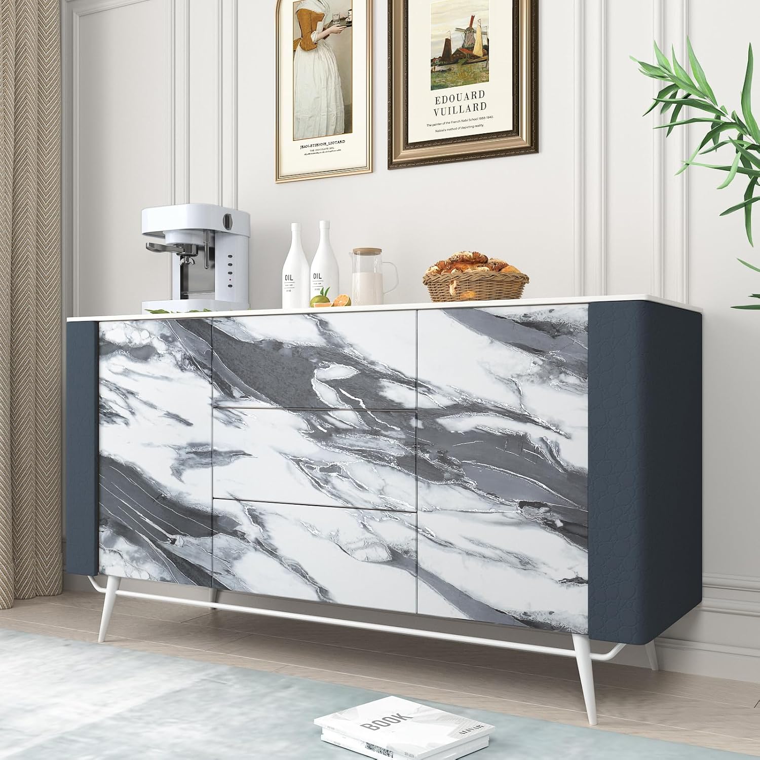 Silver Black and White Marble Contact Paper Peel and Stick Liquid Marble Wallpaper Waterproof Kitchen Vinyl Wrap 15.7"x472" Black White Wallpaper Matte Granite Contact Paper for Countertops