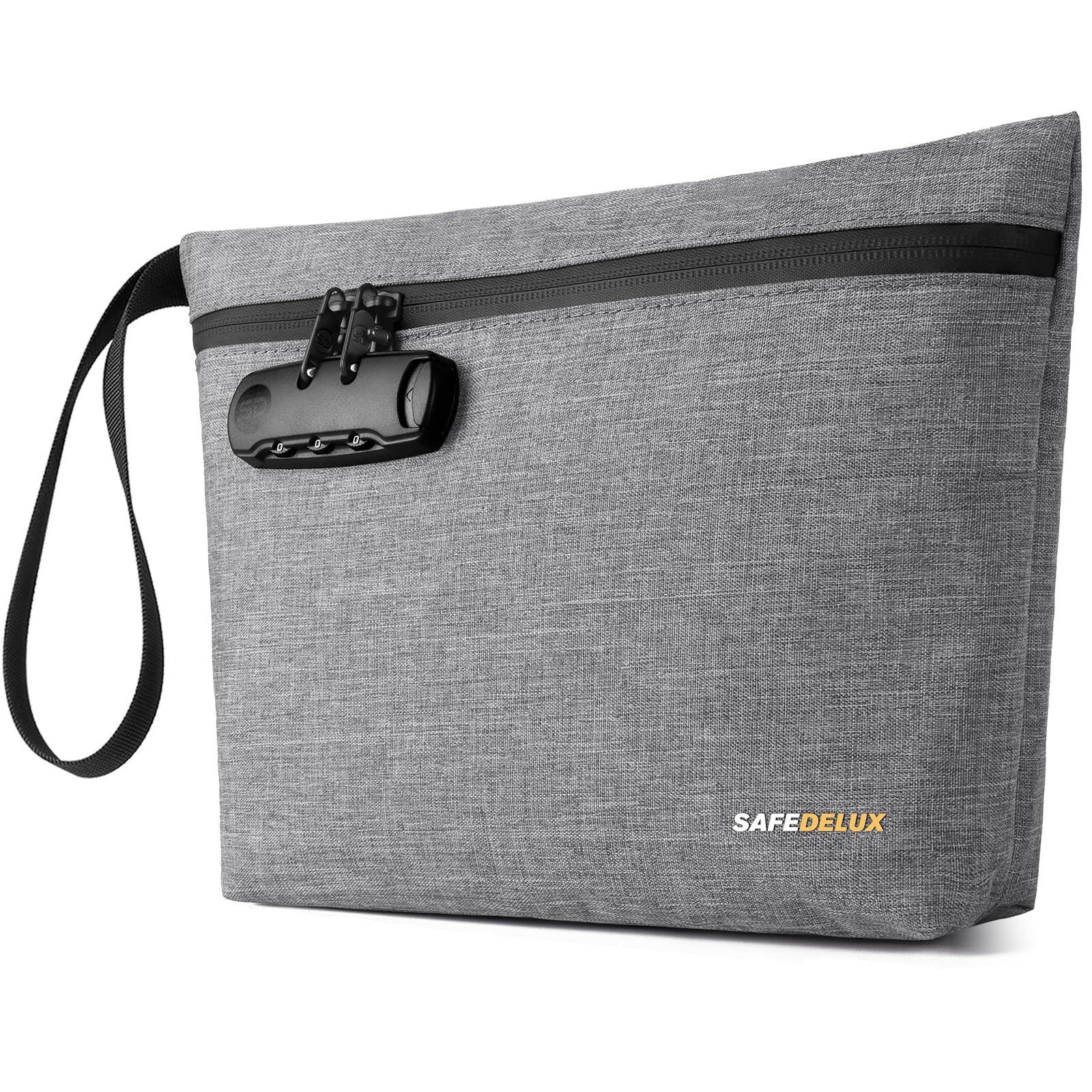 Smell Proof Bag, Odor Proof Bag with Combination Lock, Durable Smell Proof Container with Carbon Lining, Secure Odorless Travel Pouch for Home & On-the-Go (Grey)