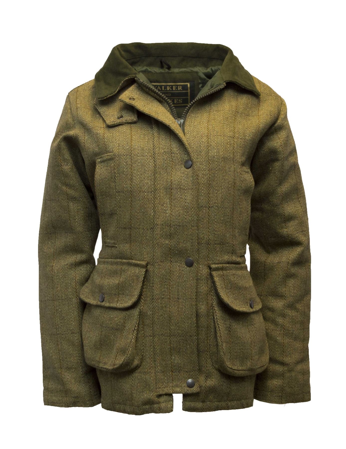 WALKER AND HAWKES Tweed Jacke Derby Damen Light sage