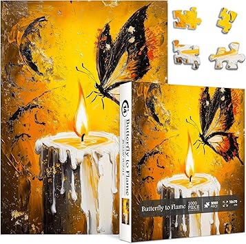 Retro Golden Butterflies Jigsaw Puzzle