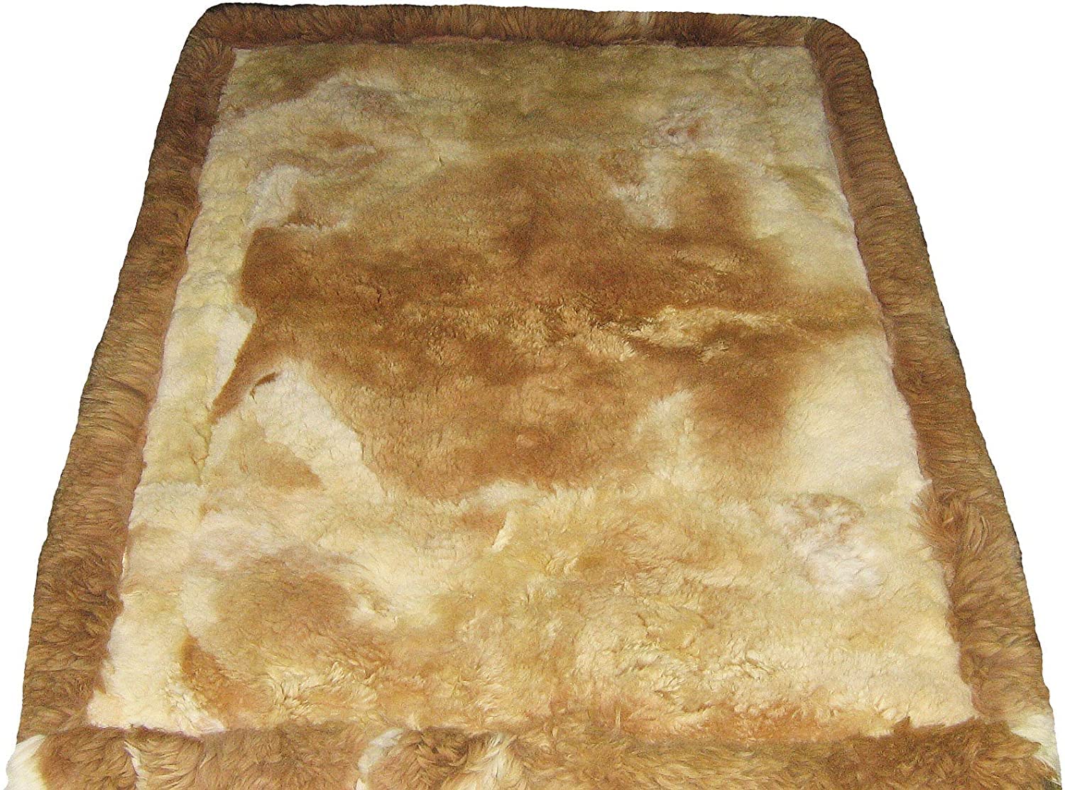 Tapis de salon en fourrure tachetée alpaga 90x60cm pour réchauffer les sols froids