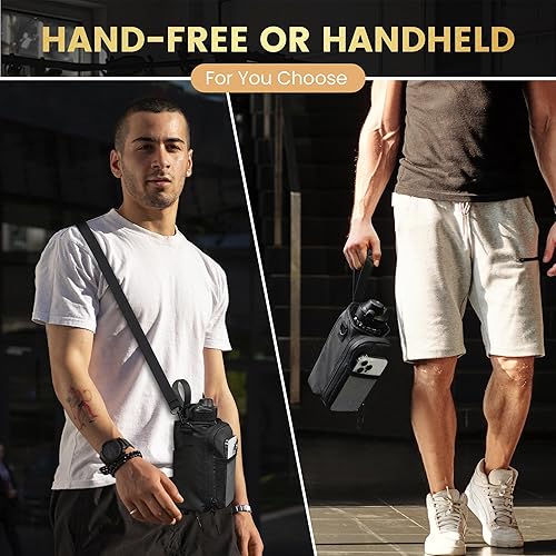 Miniatura 5 de Balency Bolsa magnética de gimnasio para hombres, bolsa magnética para botella de agua, soporte para botella de agua con bolsillos para teléfono,