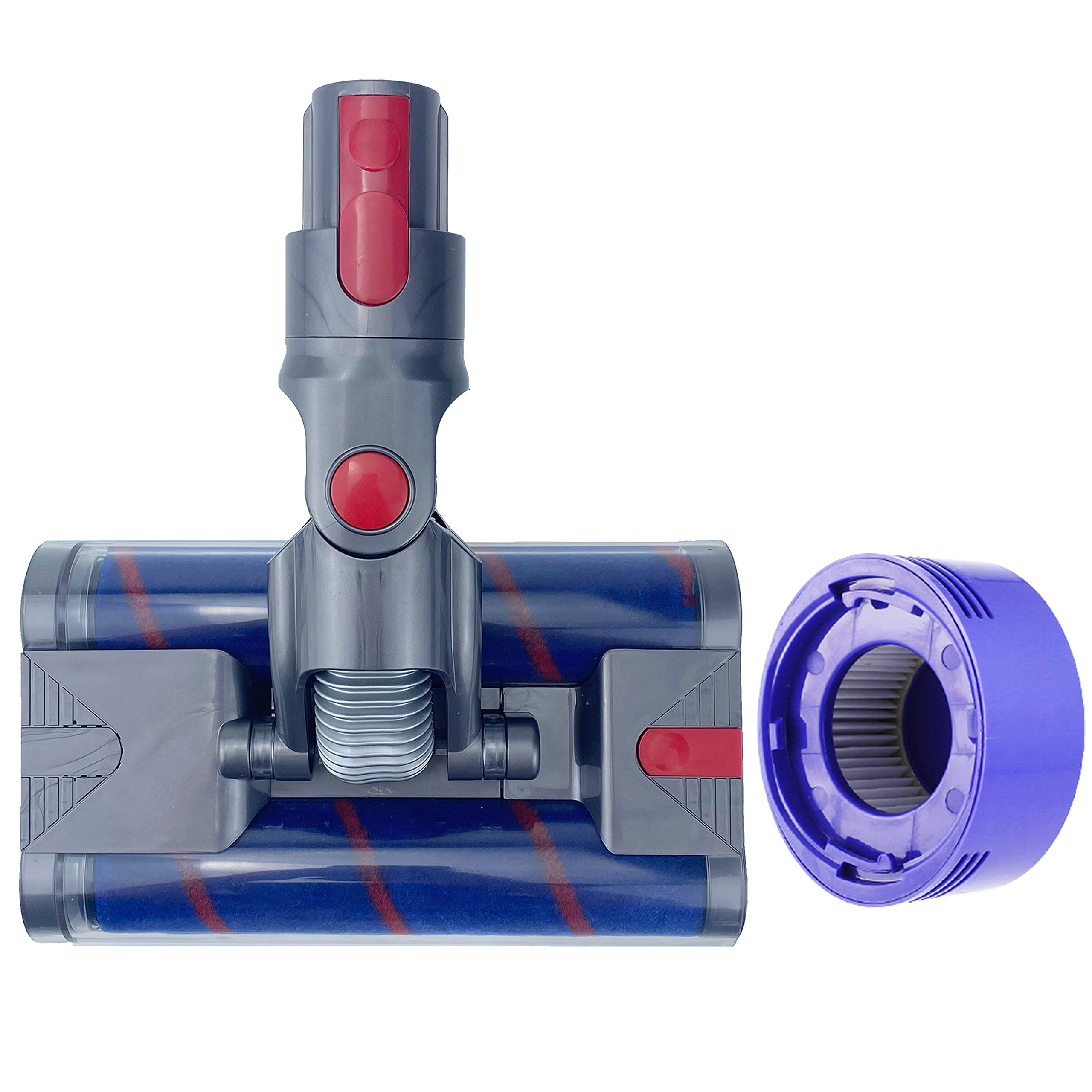 Elektrische Doppelrollenbürste Zubehör für Dyson V7 V8 V10 V11 Staubsauger & waschbarer HEPA-Filter Ersatz für Dyson V7 V8