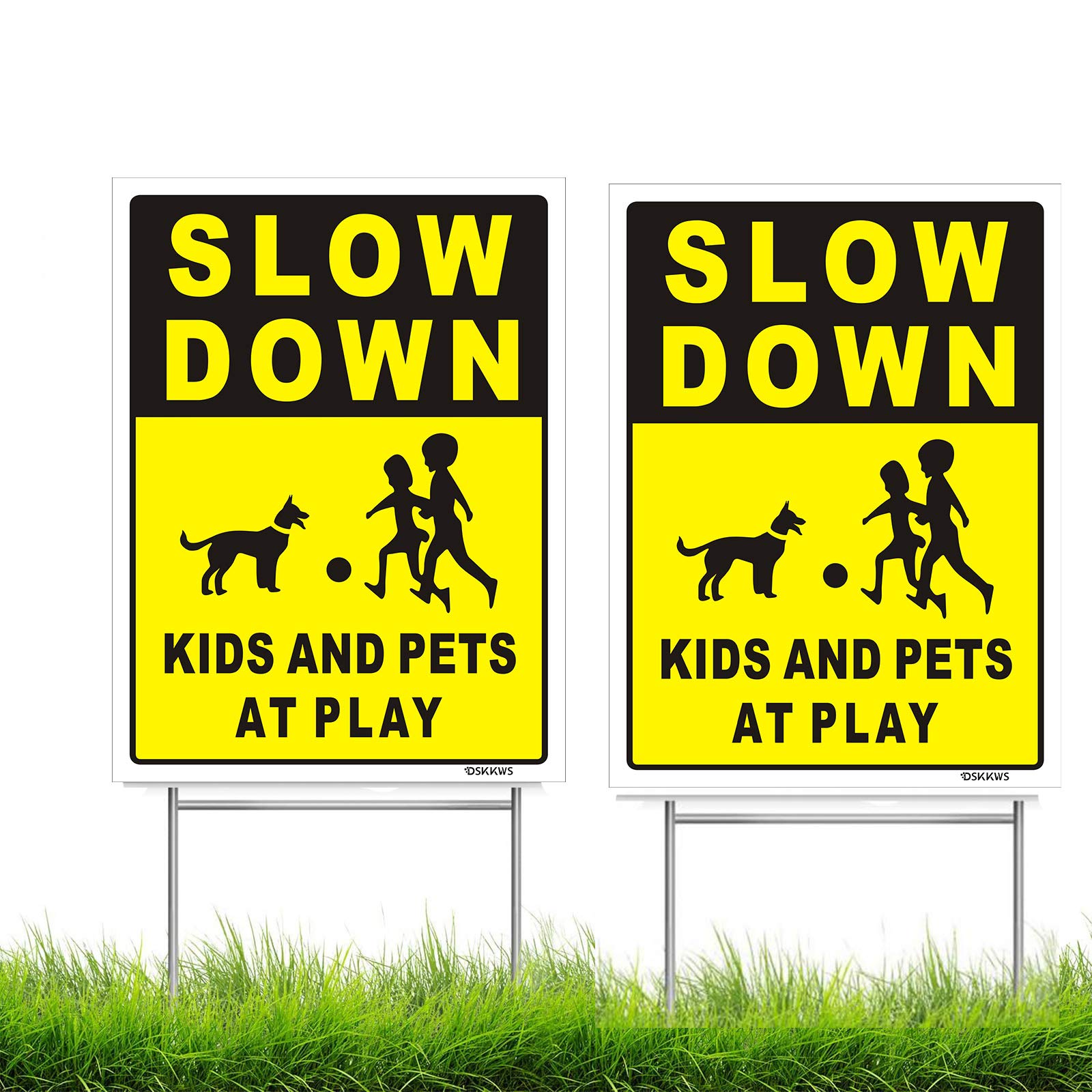 Amazon.com: DSKKWS Slow Down Kids and Pets at Play Sign, 12" x 9" Yard ...