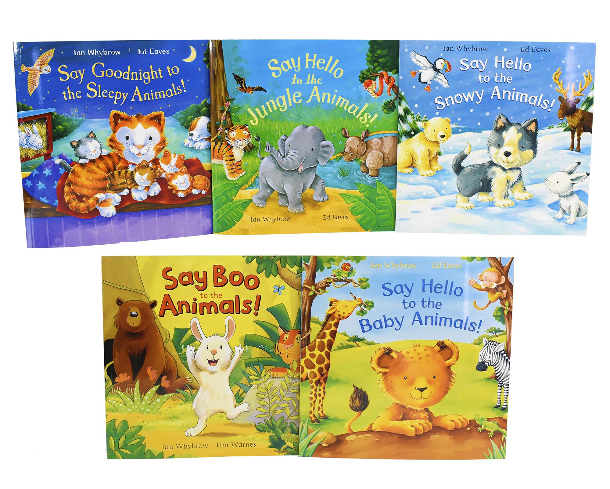 Say Hello To The Animals 5 Books Collection Set By Ian Whybrow (Say Hello to the Snowy Animals, Say Hello to the Jungle Animals, Say Hello to the Baby Animals & MORE!)