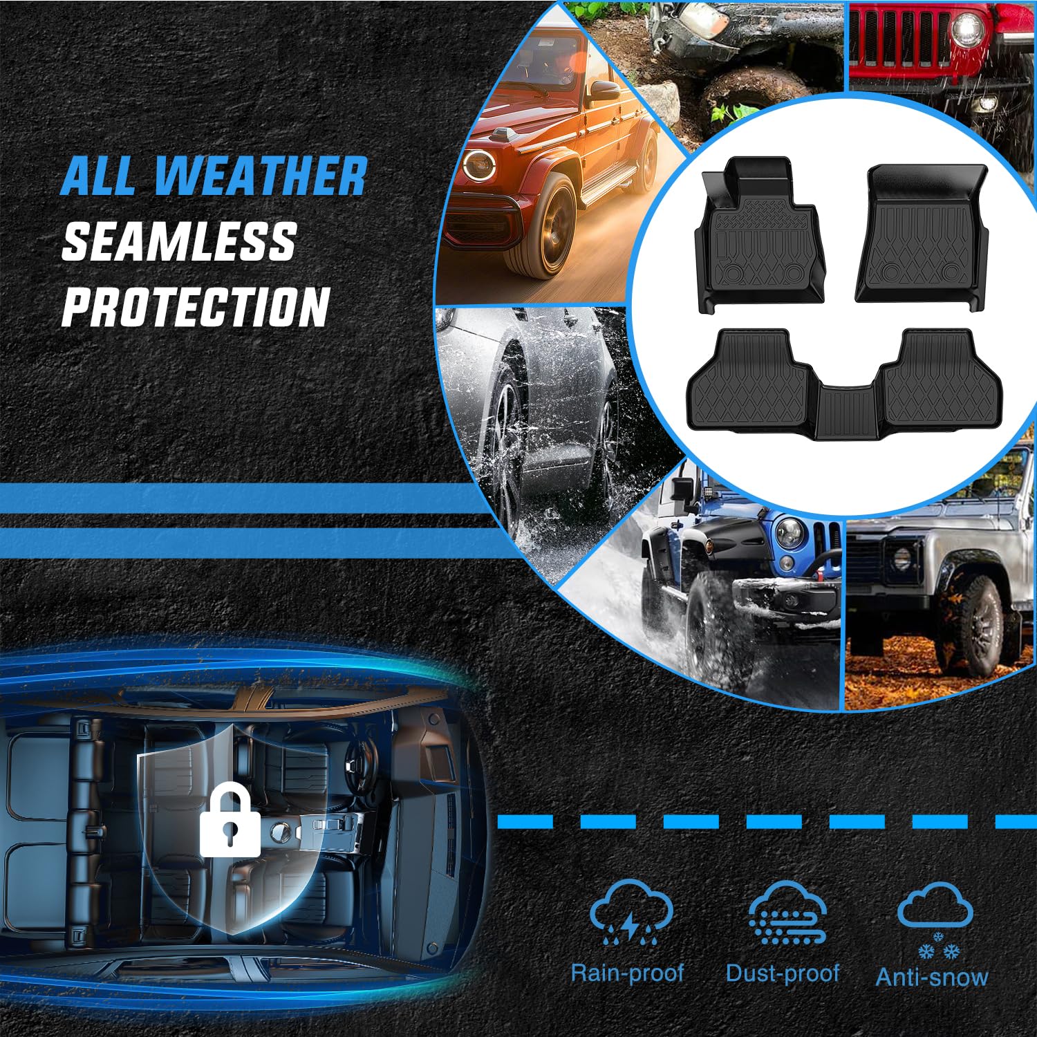 Nilight Floor Mats for BMW X3 F25 2011-2017 BMW X4 2015 2016 2017 2018 All Weather Custom Fit — view 5