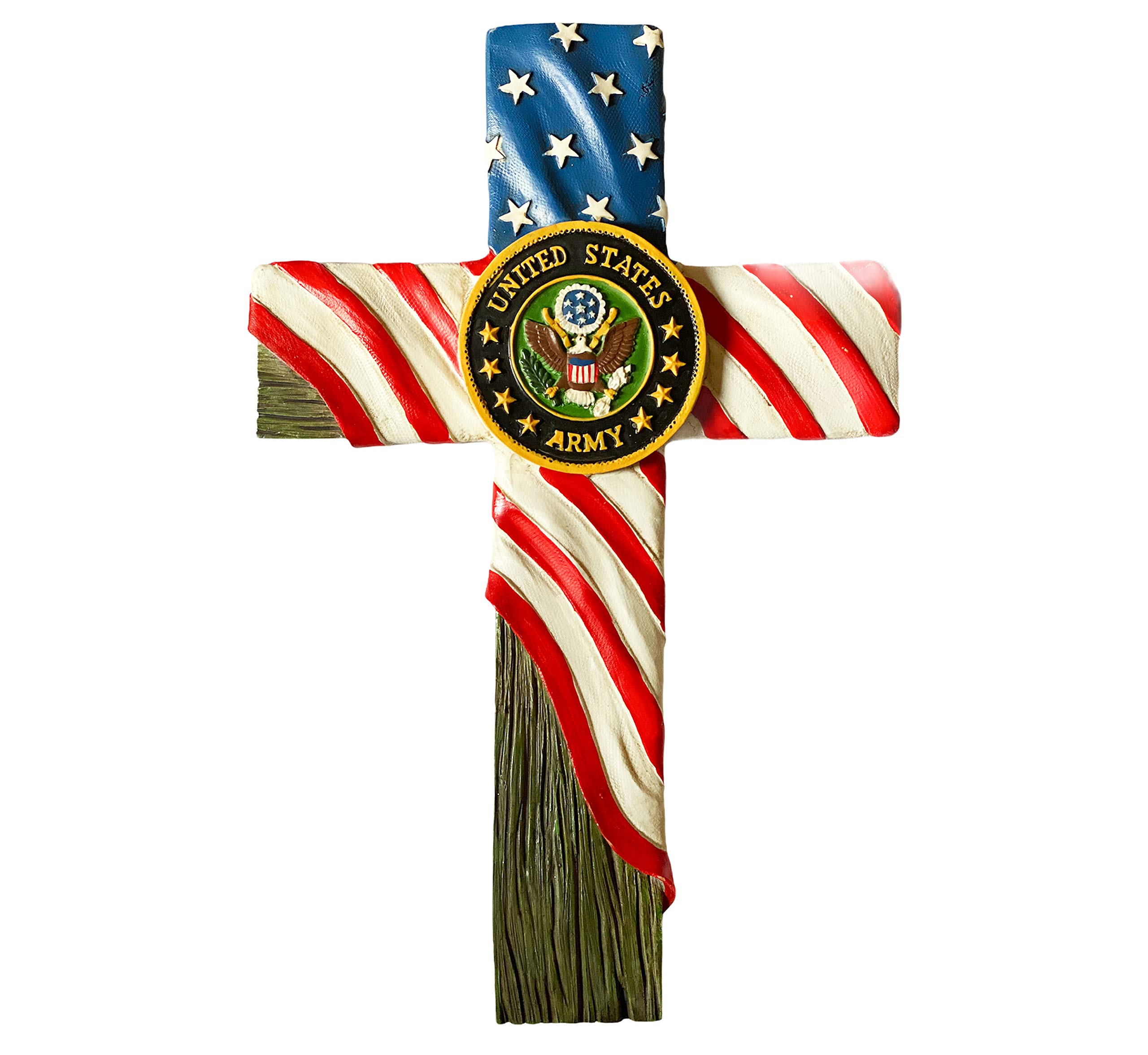 Urbalabs Nutrition US United States Army Wall Hanging Decor Cross US Flag and Army Symbol Design Home Wall Cross Decor Stars and Stripes Support Our Troops 12 Inch (12 Inch, US Army)