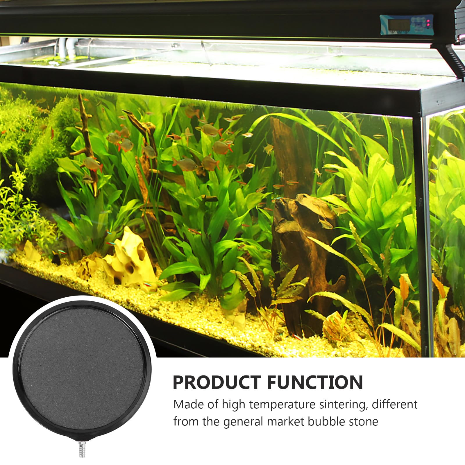 TOYANDONA Pierre à Air pour Aquarium Noir en Sable et Gravier, Disque à Oxygène Haute Température, Accessoire pour Pompe à Air, pour Aquarium et Réservoir de Poissons Couleur Aléatoire