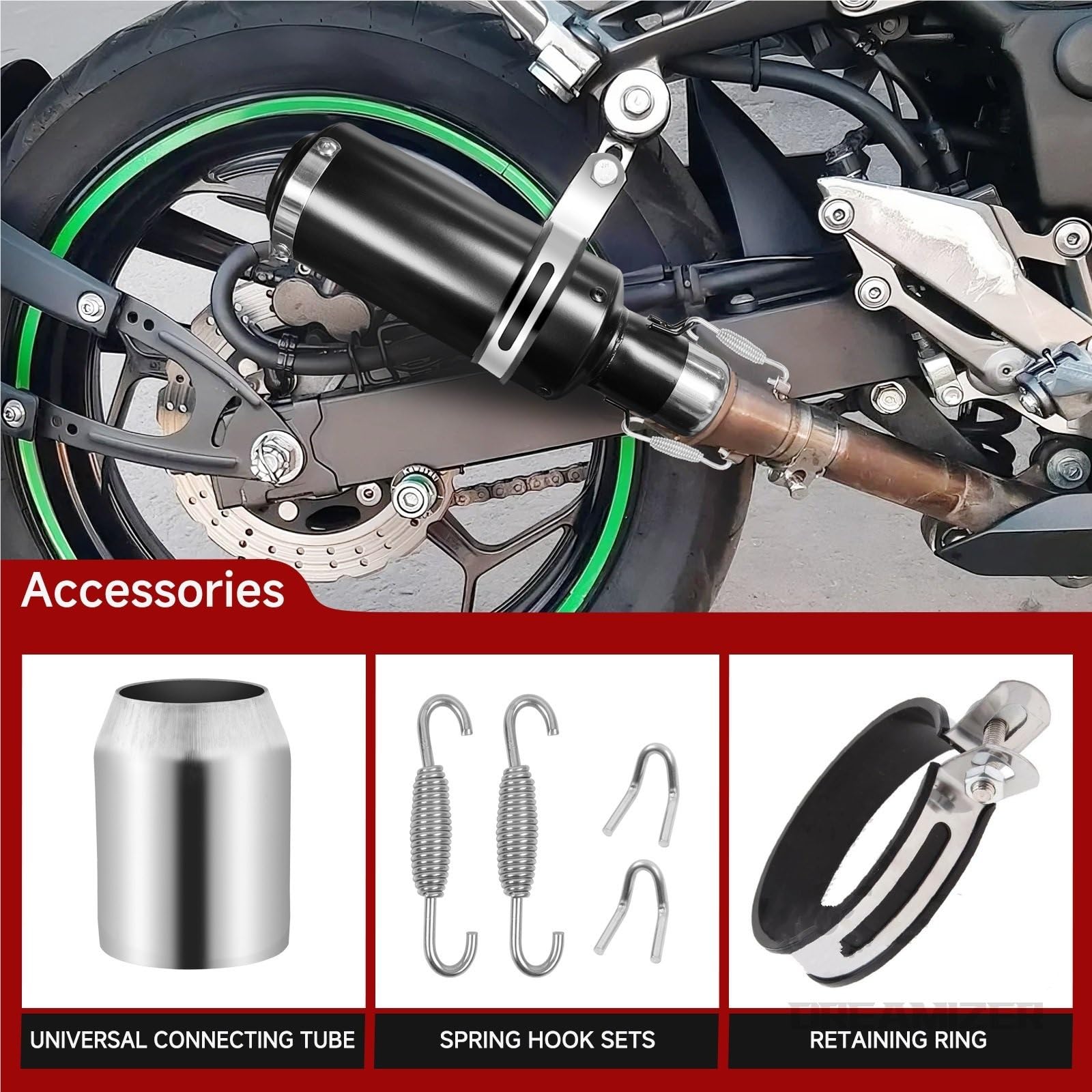 Motocyklowe tłumiki końcowe 2 ''51mm uniwersalne Slip On zmodyfikowane tłumiki wydechowe z tłumikami do motocykla Grom ATV motor terenowy ulica rura hulajnogi
