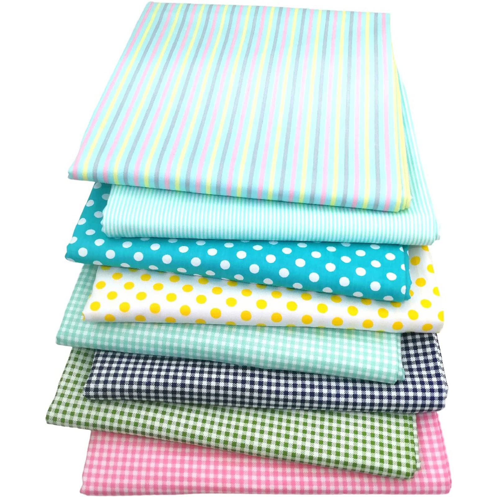 Fabric Fat Quarters Bundle, Cotton Craft Fabric Bundles Patchwork 8PCS 50 x 40cm Material for Sweing Patchwork Different Pattern Cloths DIY Scrapbooking Artcraft (Multi-Color-8)