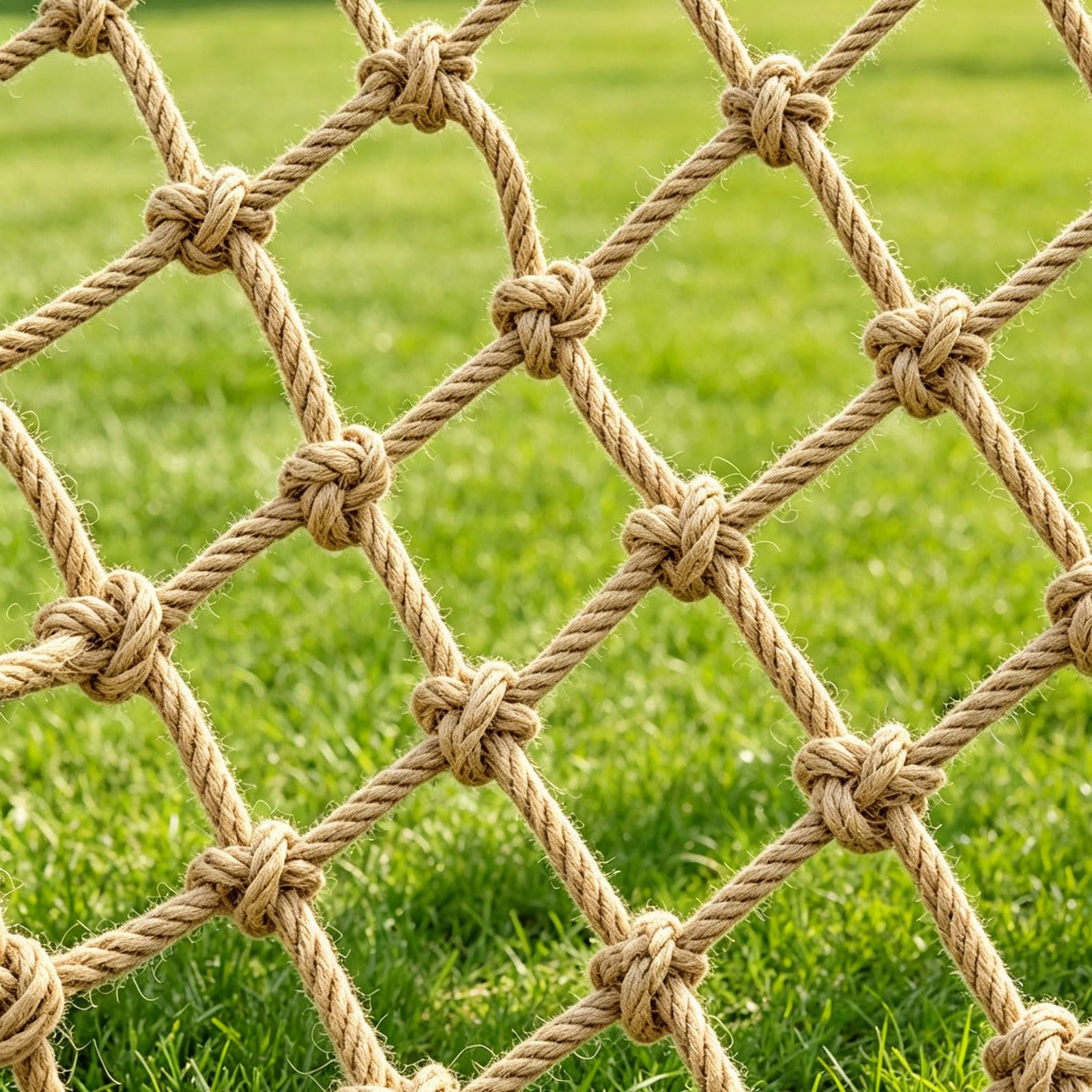 16mm Thick Jute Hemp Rope Net Heavy Duty Kids Climbing Safety Netting For Fence Railings Balcony Stairs Playground Garden Safety Protection, Versatile Tree Hou(Size:1M×7M(3.3FT×22.9FT),Color:Jute)