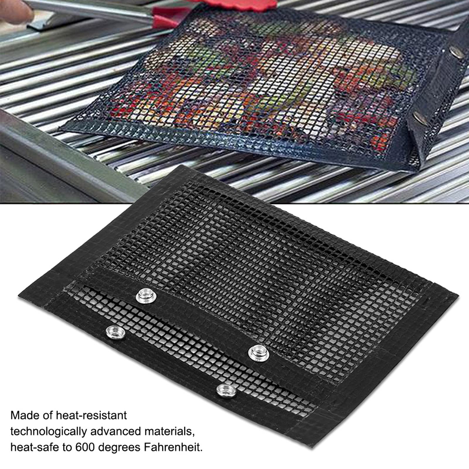 Avejjbaey Borsa per barbecue in rete, riutilizzabile, antiaderente, resistente alle alte temperature