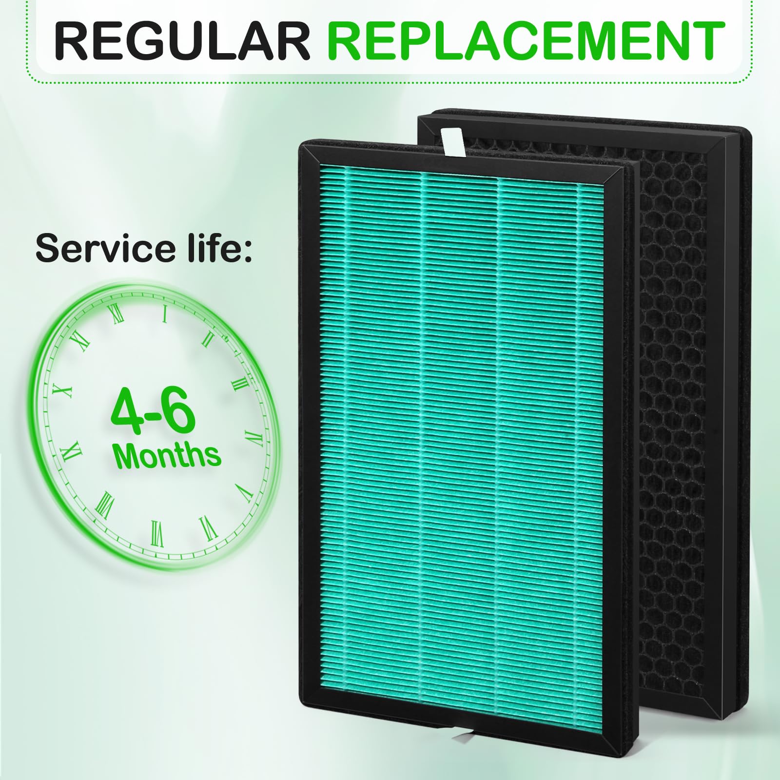 Filtro di ricambio KXY550 compatibile con purificatori d'aria Intehome, Airplus KXY550 Filtro di ricambio dotato di un sistema di filtrazione HEPA e carbone attivo (1)