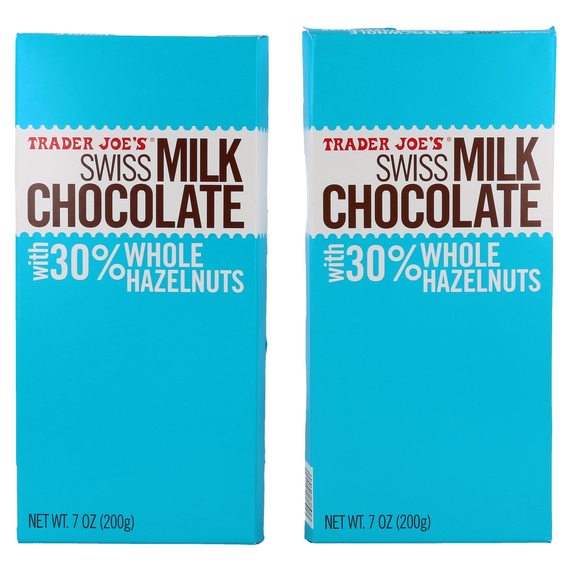 Trader Joe's Swiss Milk Chocolate Bar with 30% Whole Hazelnuts - 2 PACK