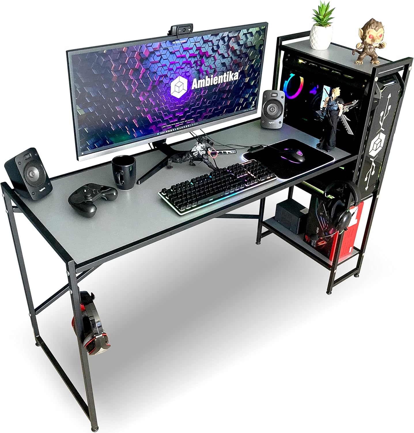 Ambientika Gaming Desk Model J Left or Right Shelves